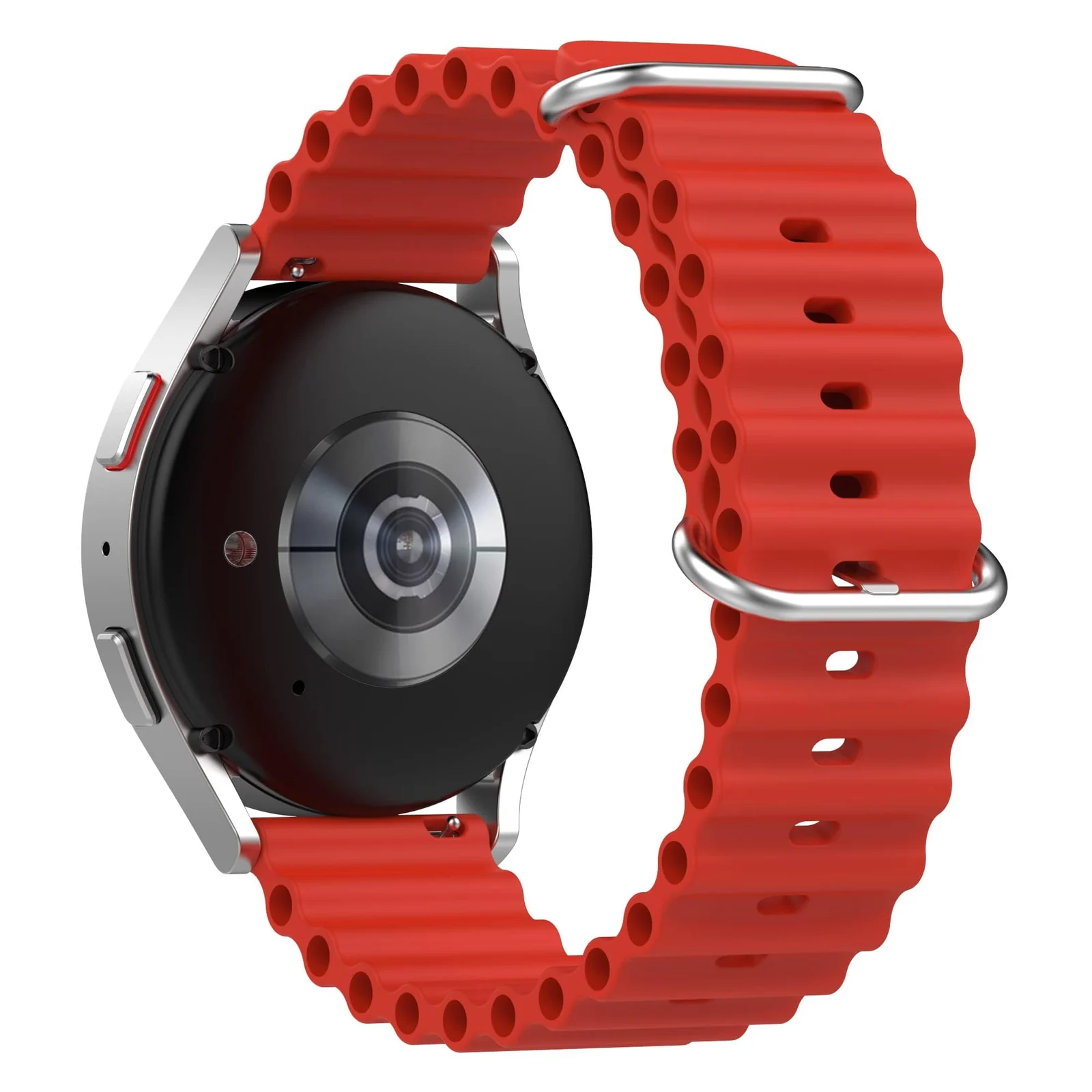 DL3 Mobilak 22mm Ocean Band for Samsung Galaxy Watch 3 45mm/Watch 46mm/Gear S3/For Huawei watch GT4 GT3 46MM/ Watch 3/4/GT2E/GT2 Pro/GT GT2 46MM/Amaz fit GTR 4/3/3Pro/2/2e, Adjustable Silicone Sport Loop Strap - Red