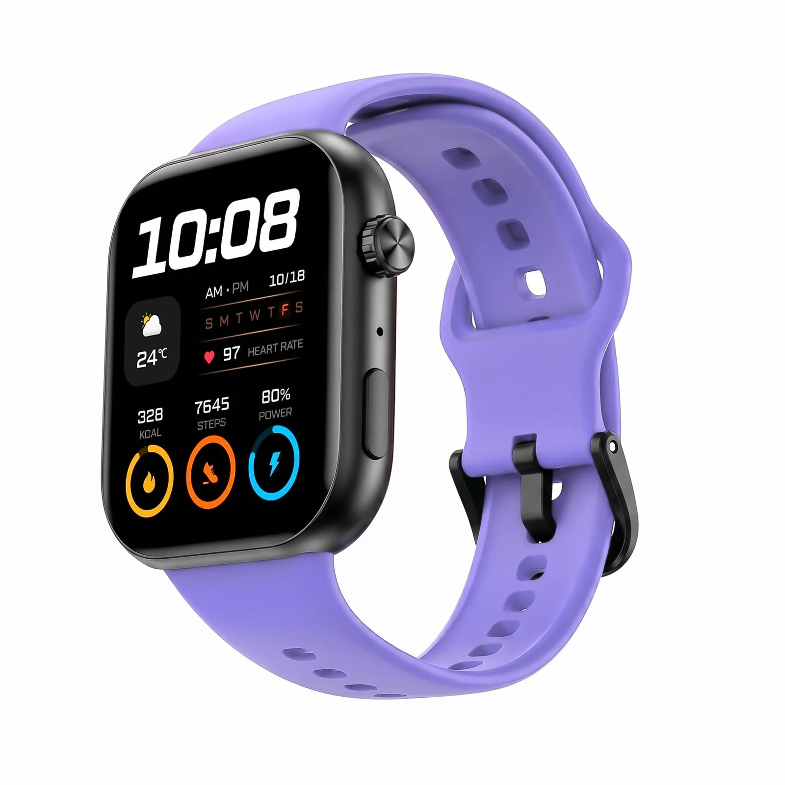 DL3 Mobilak Silicone Bracelet for HONOR Choice Watch 2i Strap, Soft Silicone Sport Replacement Strap for Women/Men, Adjustable Waterproof Sports Band for HONOR Choice Watch 2i - Light Purple