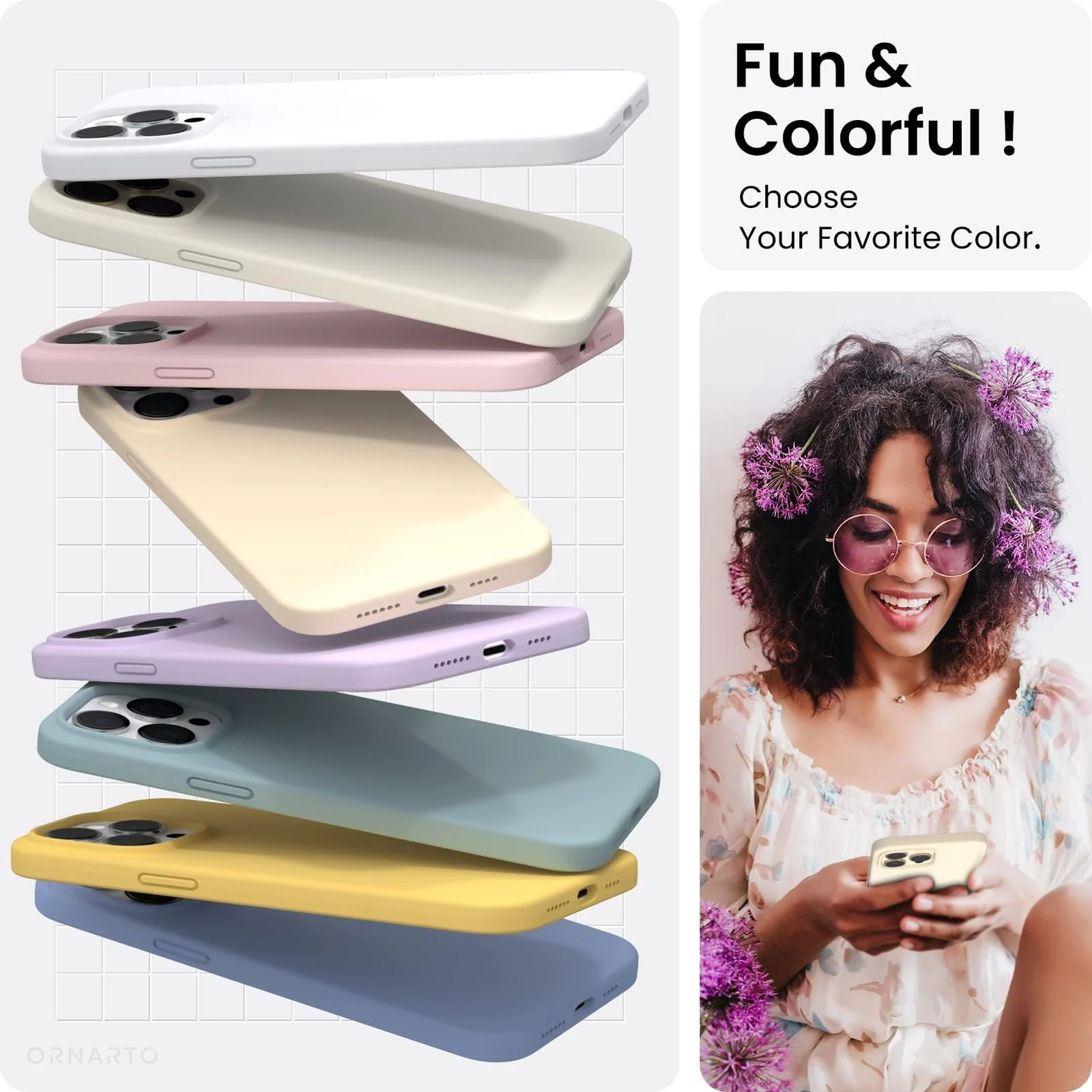 "DL3 Mobilak Compatible with iPhone 15 Pro Case 6.1"", Slim Liquid Silicone 3 Layers Full Covered Soft Gel Rubber Cover Protective Phone Case with Anti-Scratch Microfiber Lining - Baby Yellow"