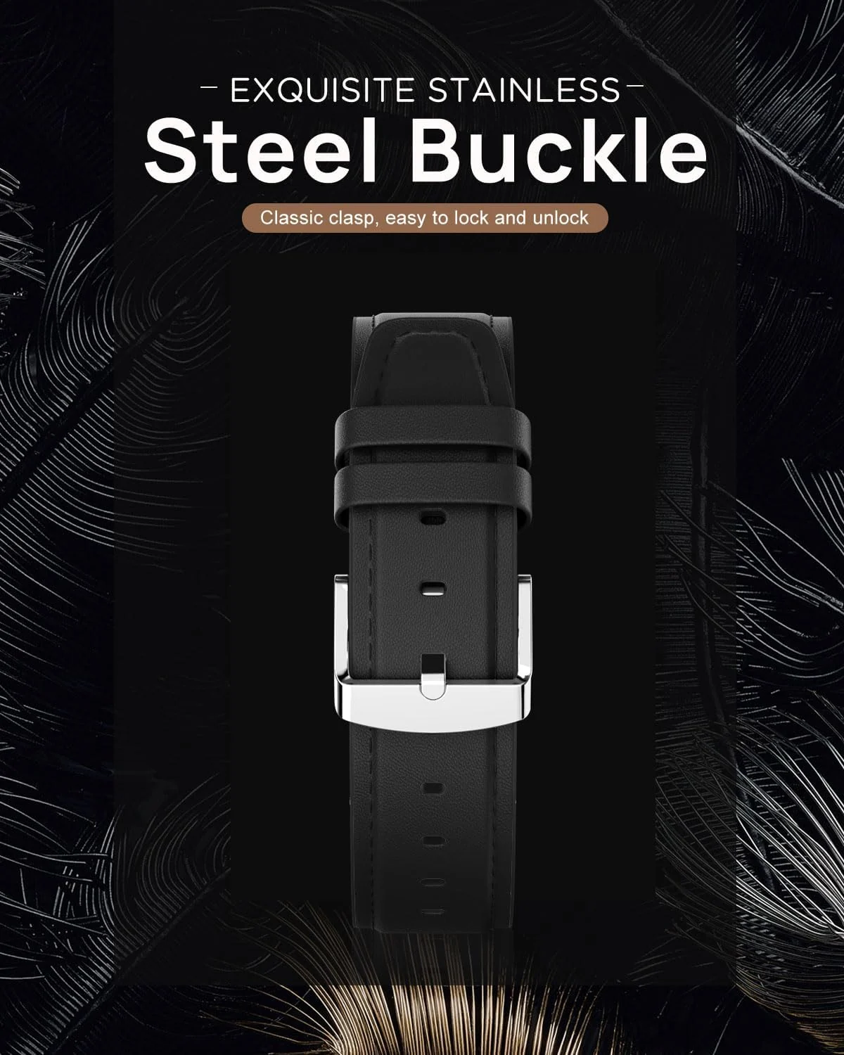 DL3 Mobilak Leather Band 20MM Strap For Samsung Gear Sport/Watch 7/6/5/4/5 Pro 45mm/S2 classic/active 2 40mm 44mm/Amaz fit GTS 2/2e/GTS 3/3 Pro/GTS 4/GTS 2 Mini/3 Mini/4 Mini/Bip 3 Pro (B. ) - Black