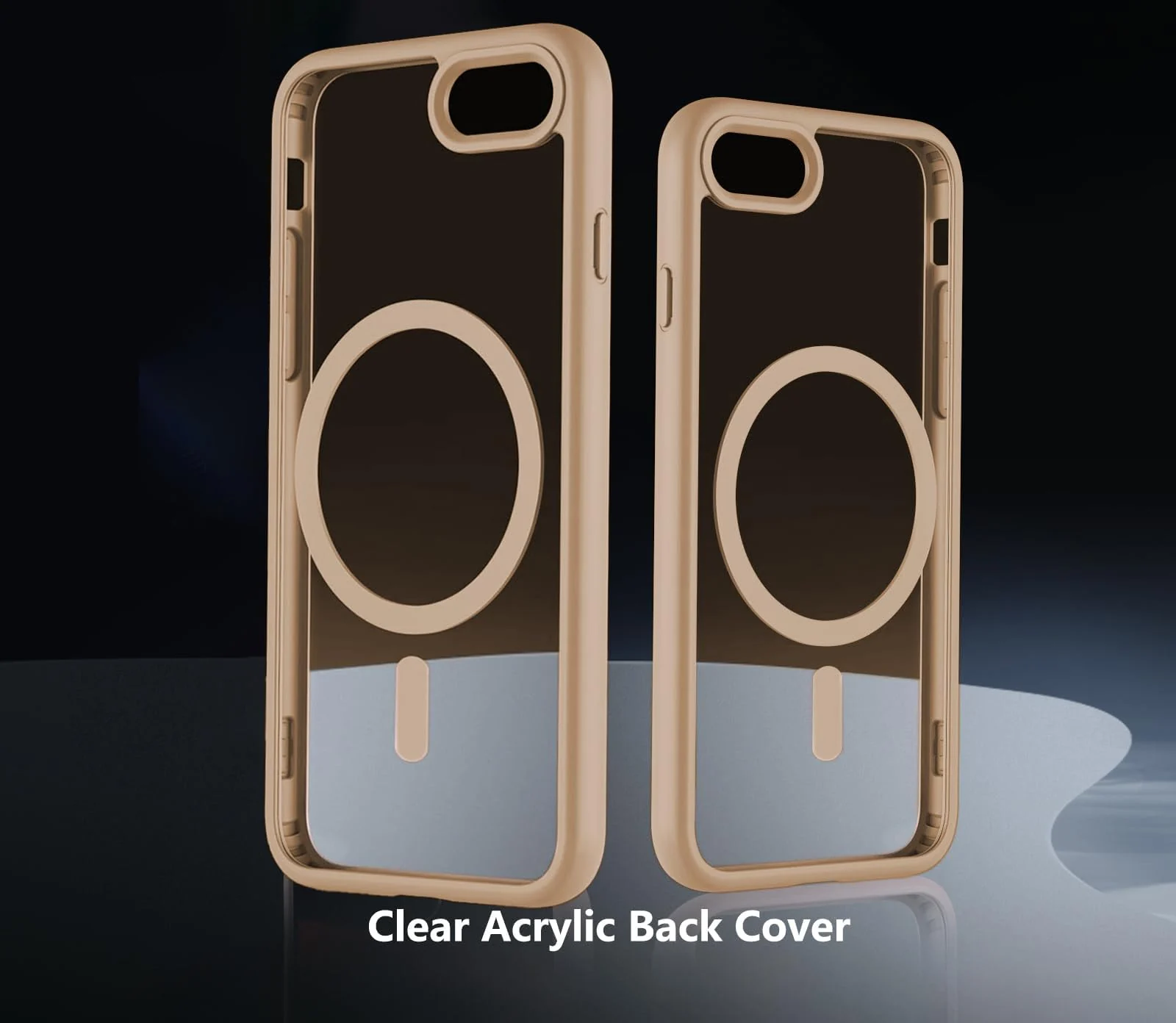 DL3 Mobilak Magnetic Case for iPhone 7 Plus/iPhone 8 Plus,[Wireless Charging] [Compatible with MagSafe] No Yellowing and Military Drop Protection, Transparent Phone Case Cover - Desert