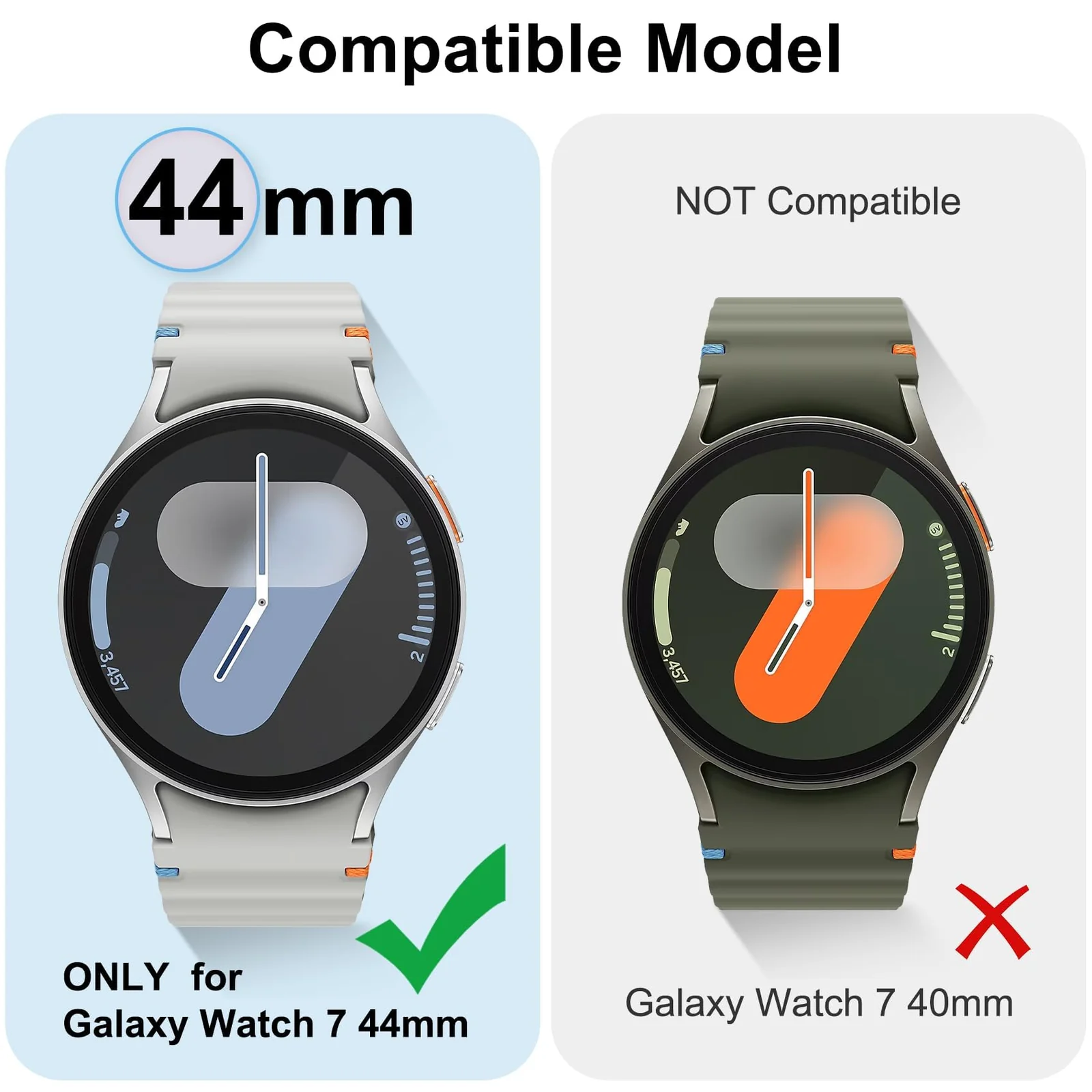 DL3 Mobilak Case for Samsung Galaxy Watch 7 44mm, with Built in Screen Protector, TPU Watch Case, [Full Coverage], Shockproof Cover, High Definition Cover, Protective Case for Watch7 44 mm - Rose Gold