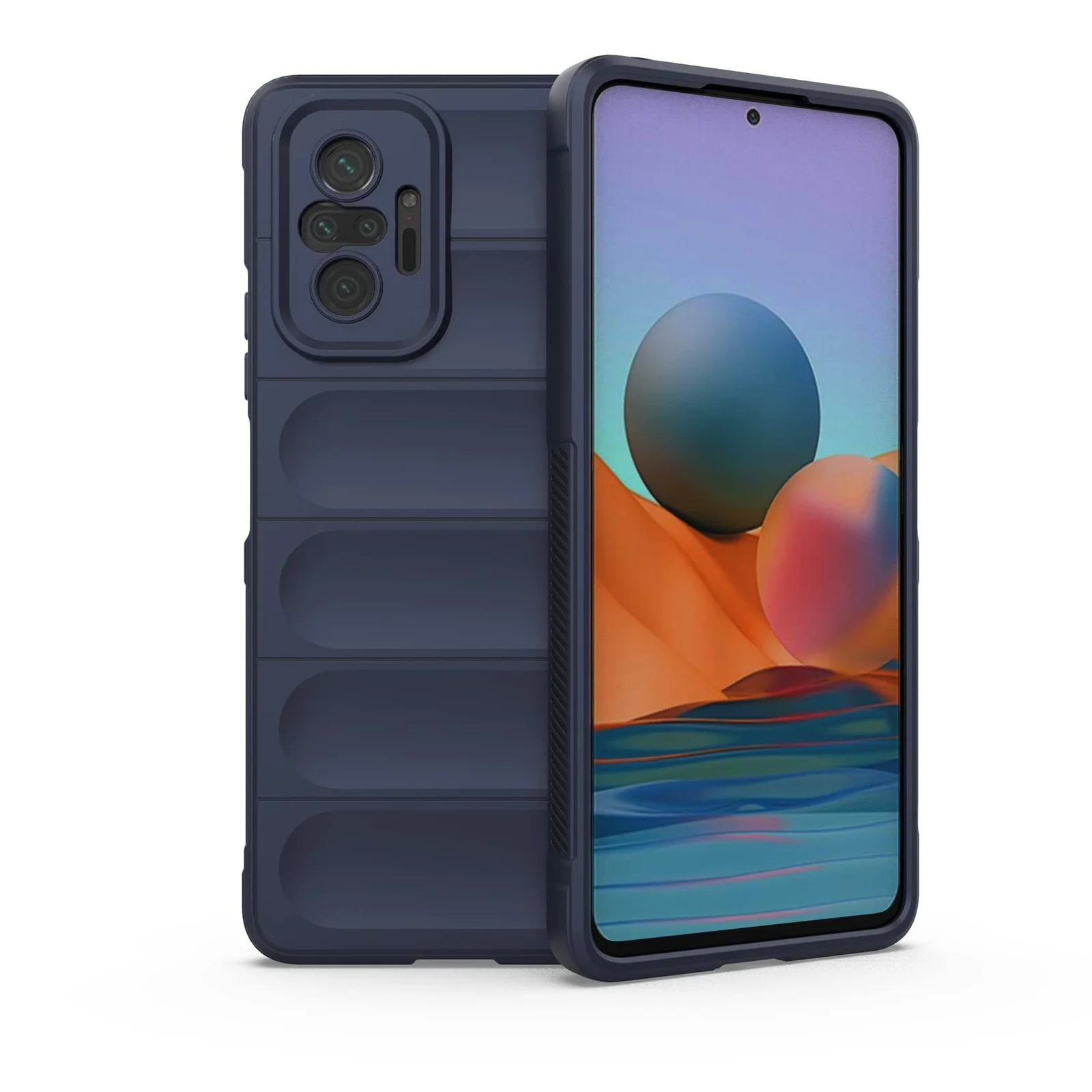 DL3 Mobilak Flexible Silicone and TPU Protective Case with Camera Protection for Xiaomi Redmi Note 10 Pro / Note 10 Pro Max - Blue