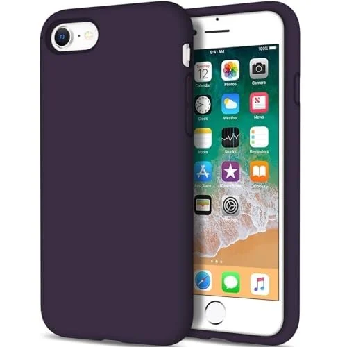 DL3 Mobilak Compatible with iPhone 6 / 6S Case, Liquid Silicone Case, Full Body Protective Cover, Shockproof, Slim Phone Case, Anti-Scratch Soft Microfiber Lining - Purple