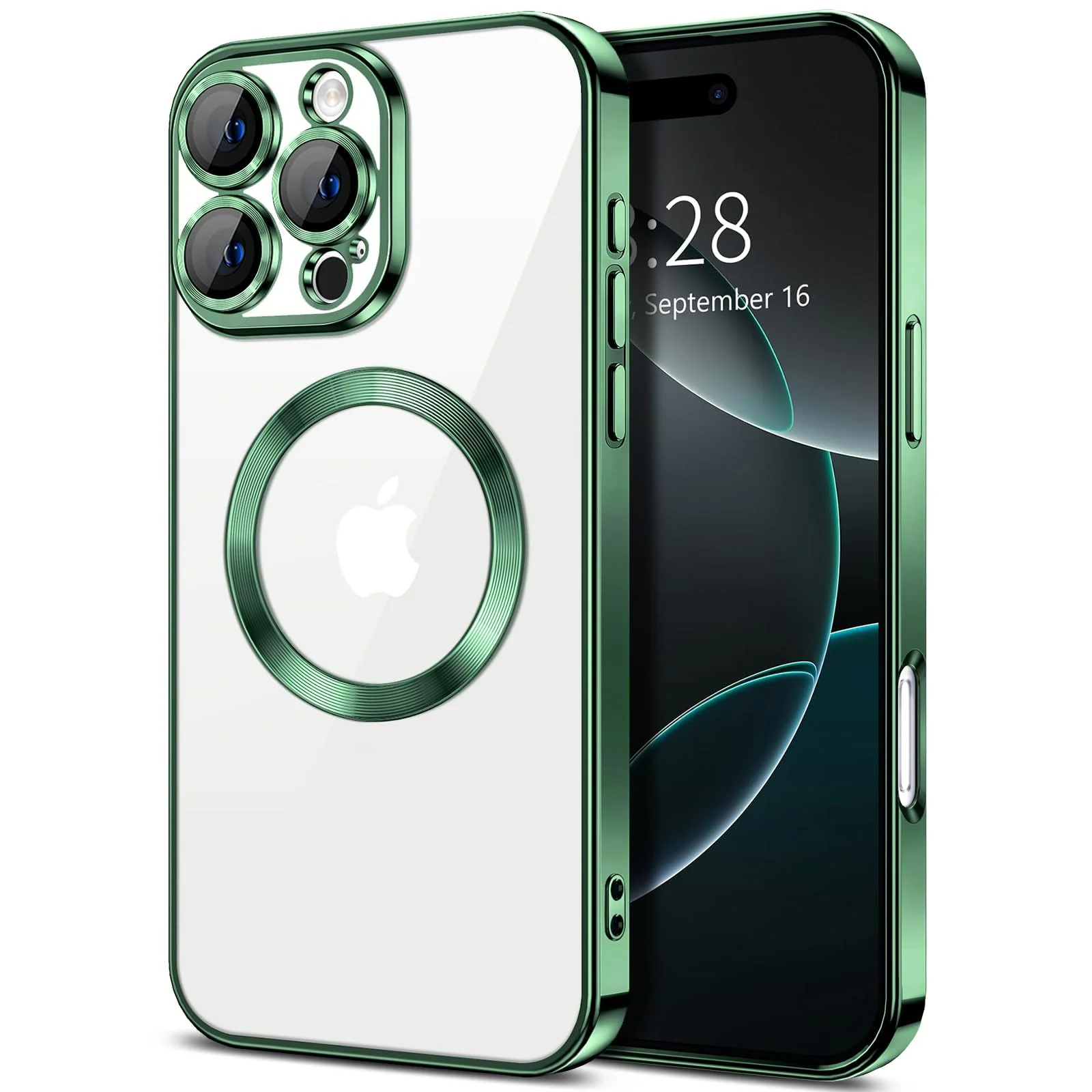 DL3 Mobilak Plated-Edge TPU Protective Case with Camera Protection for iPhone 16 Pro Max - Green