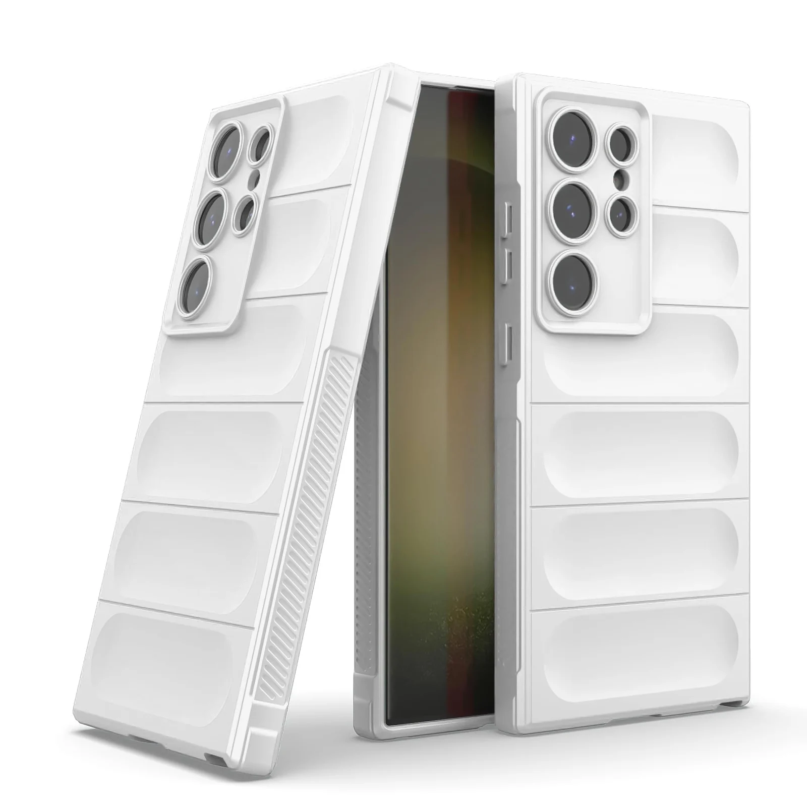 DL3 Mobilak Soft Silicone Protective Case for Samsung Galaxy S23 Ultra with Camera Protection and Shockproof Design - White