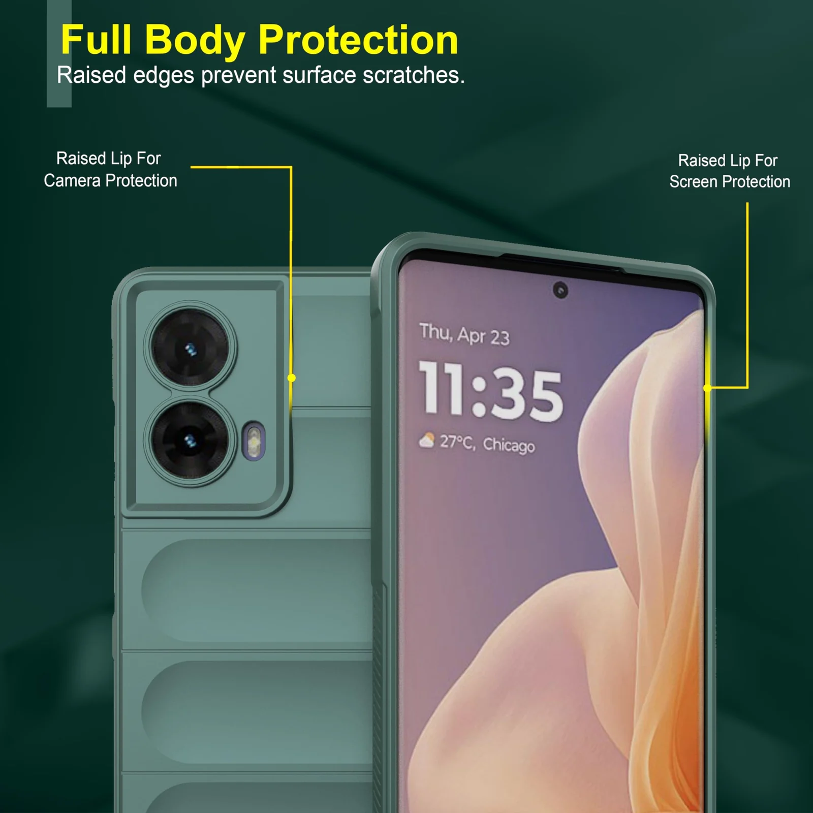 DL3 Mobilak Rugged Protective Case for Motorola Moto G85 5G / Motorola Edge 50 Fusion, Camera protection, Shock-absorbing protection, Non-slip grip - Green