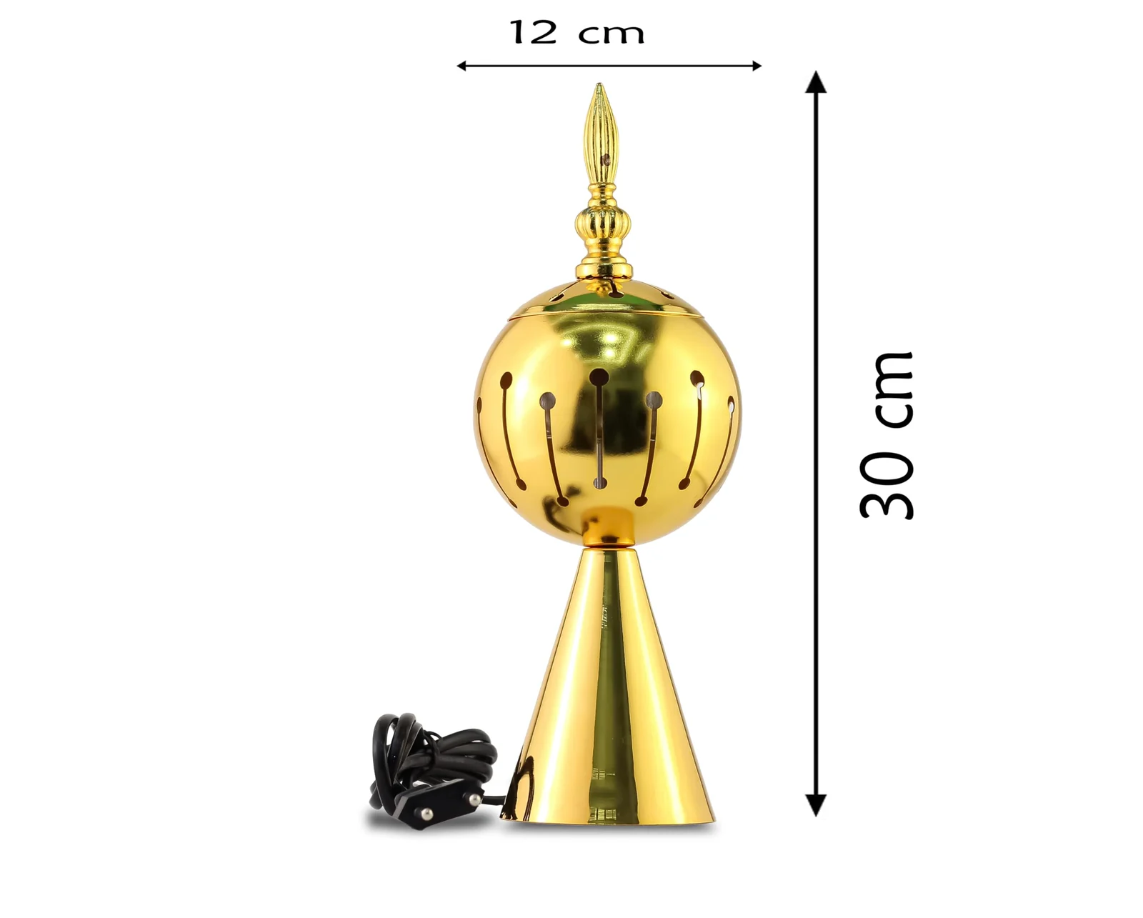 Mobigon Arabian Electric Incense Burners metal Vintage Arabic Burner, Middle Eastern Incense Holder- Electric Incense Burner Bakhoor Suitable For Arabian Oud, Home, Hotel Decor - L. Gold