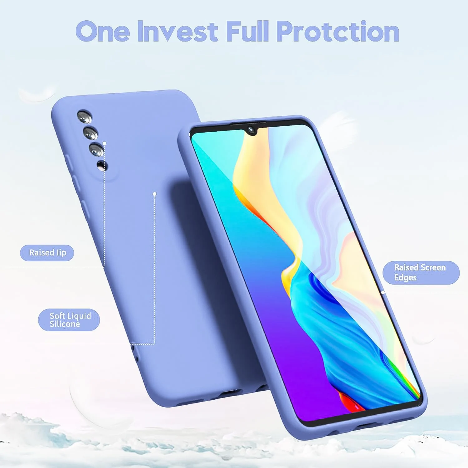 DL3 Mobilak Liquid Silicone Protective Case with Soft Microfiber Lining with Full Camera Protection for Xiaomi Mi 9 - Baby Blue