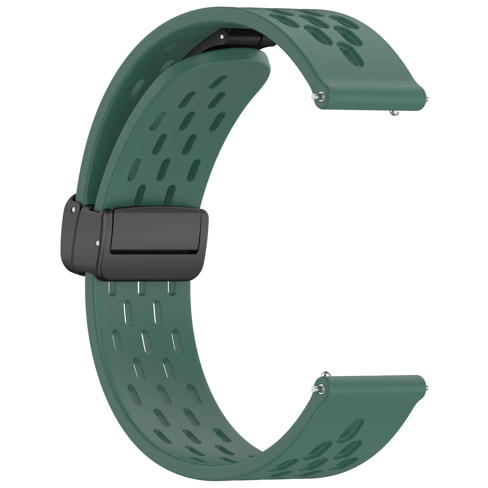 DL3 Mobilak Silicone Band Magnetic Clasp 22MM Strap For Samsung galaxy watch3 45mm /galaxy 46mm/Gear S3/Huawei watch GT3 46MM/GT2E/GT2 Pro/GT GT2 46MM/Magic Watch2 46mm/Amazfit GTR 3/4 (Pine) - Pine Green