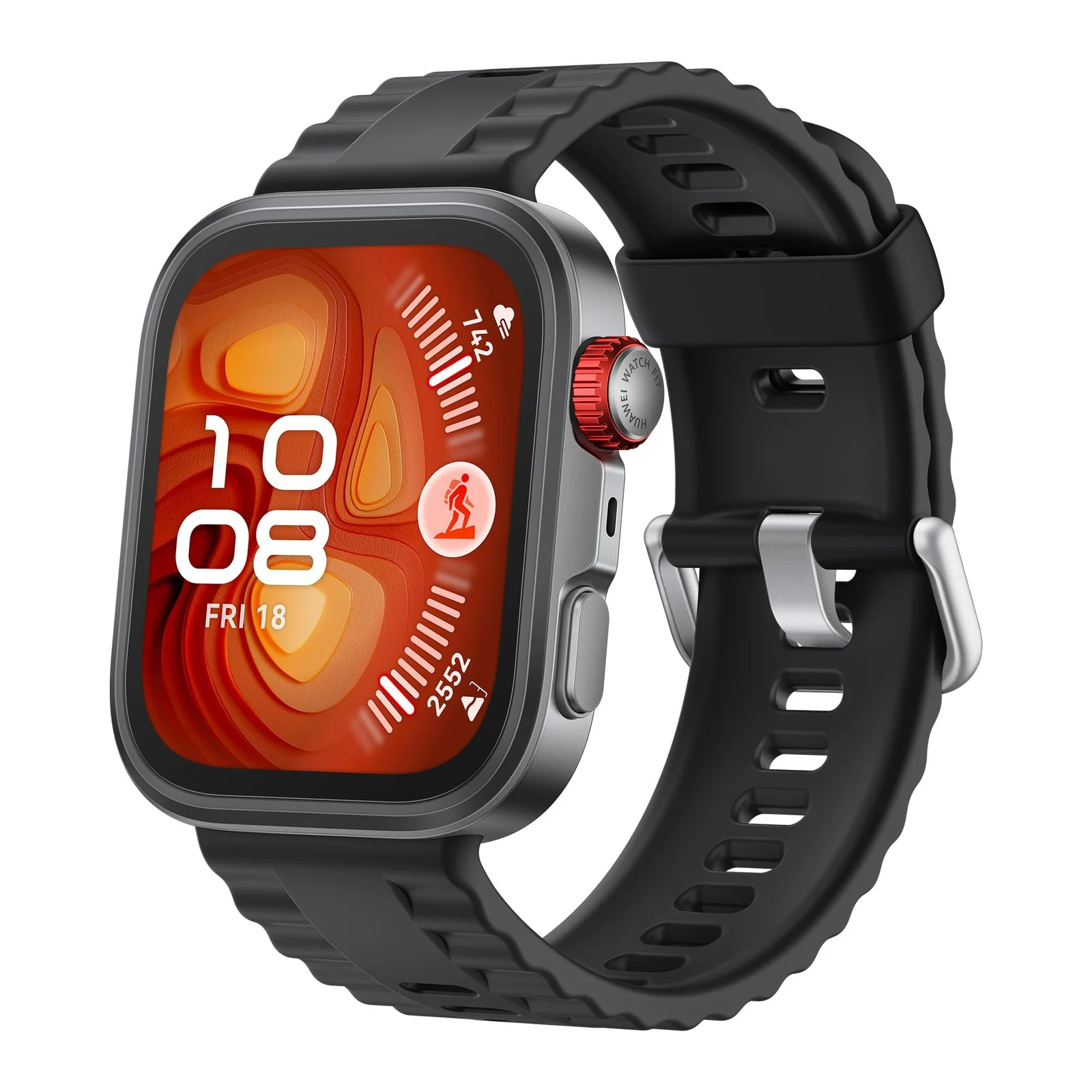 DL3 Mobilak Wavy Texture Sports Wristbands for Huawei Watch Fit 4/Fit 4 Pro/Fit 3 Strap, Breathable Silicone Wristband Strap Watch Strap Bracelet for Huawei Watch Fit 4 Pro/Fit4/3 - Black