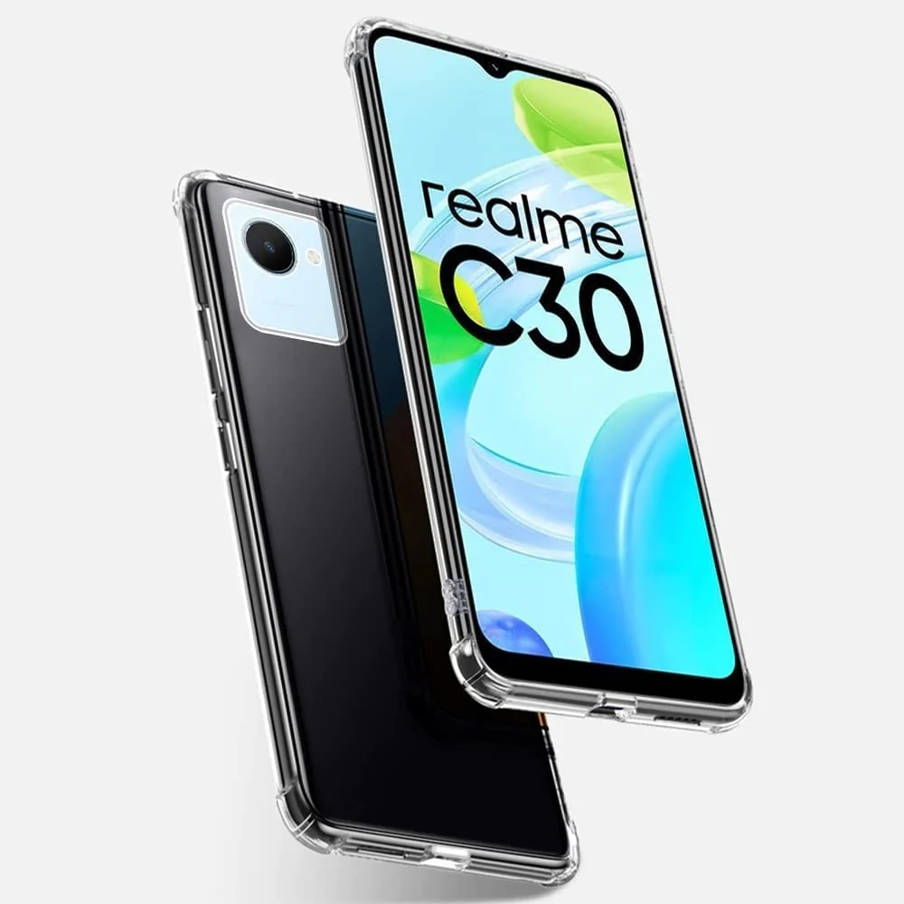 DL3 Mobilak Case Compatible with realme C30 / realme Narzo 50i Prime, Cover Silicone TPU Gorilla Anti-shock Protector Camera Shockproof Corners - Clear