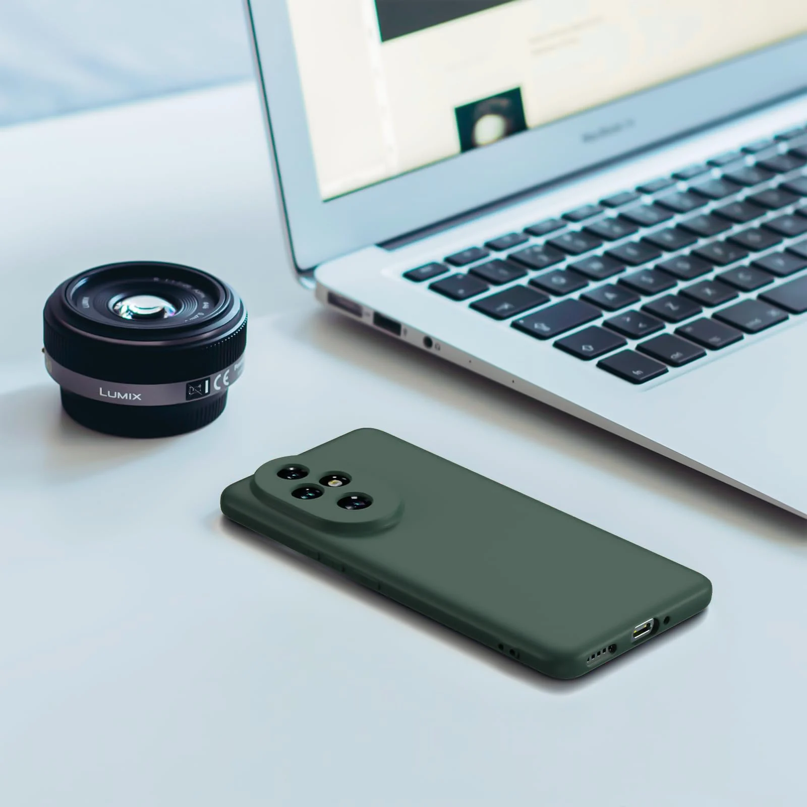 DL3 Mobilak Liquid Silicone Case for Honor 200 5G, Not compatible with MagSafe, Supports wireless charging, Camera protection - Green
