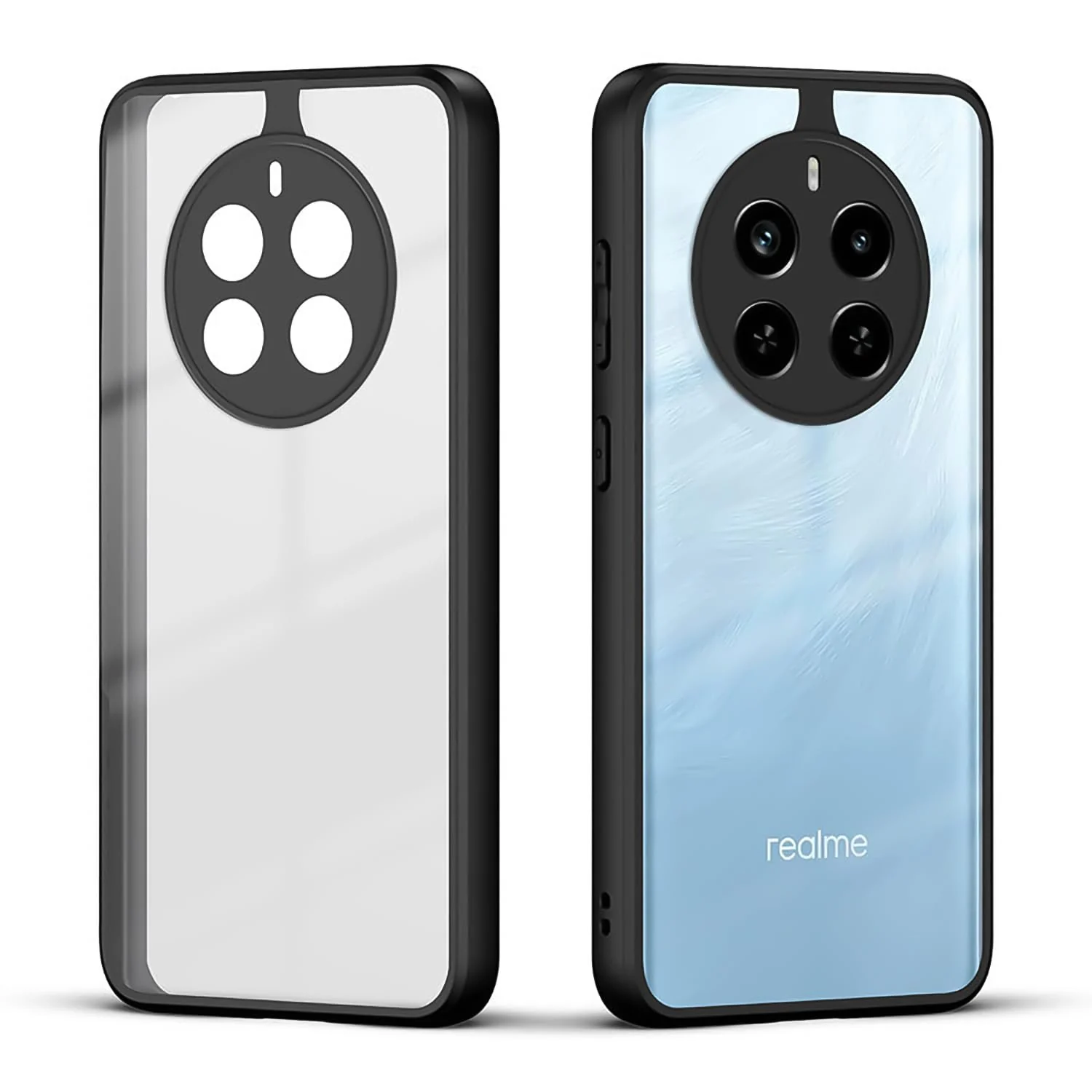 DL3 Mobilak Compatible with realme 12 4G/realme 12+ Plus 5G/realme 13 4G Case Transparent, Military-Grade Shockproof Anti-Yellowing, Slim Protective Phone Case Full Bumper Cover - Black