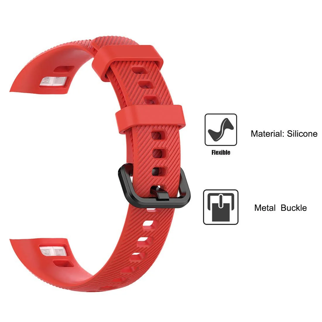 DL3 Mobilak Compatible for Honor Band 5/Honor Band 4 Strap, Soft Silicone Sport Wristband Adjustable Accessory Bracelet Replacement Band for Honor Band 5/Band 4 - Black