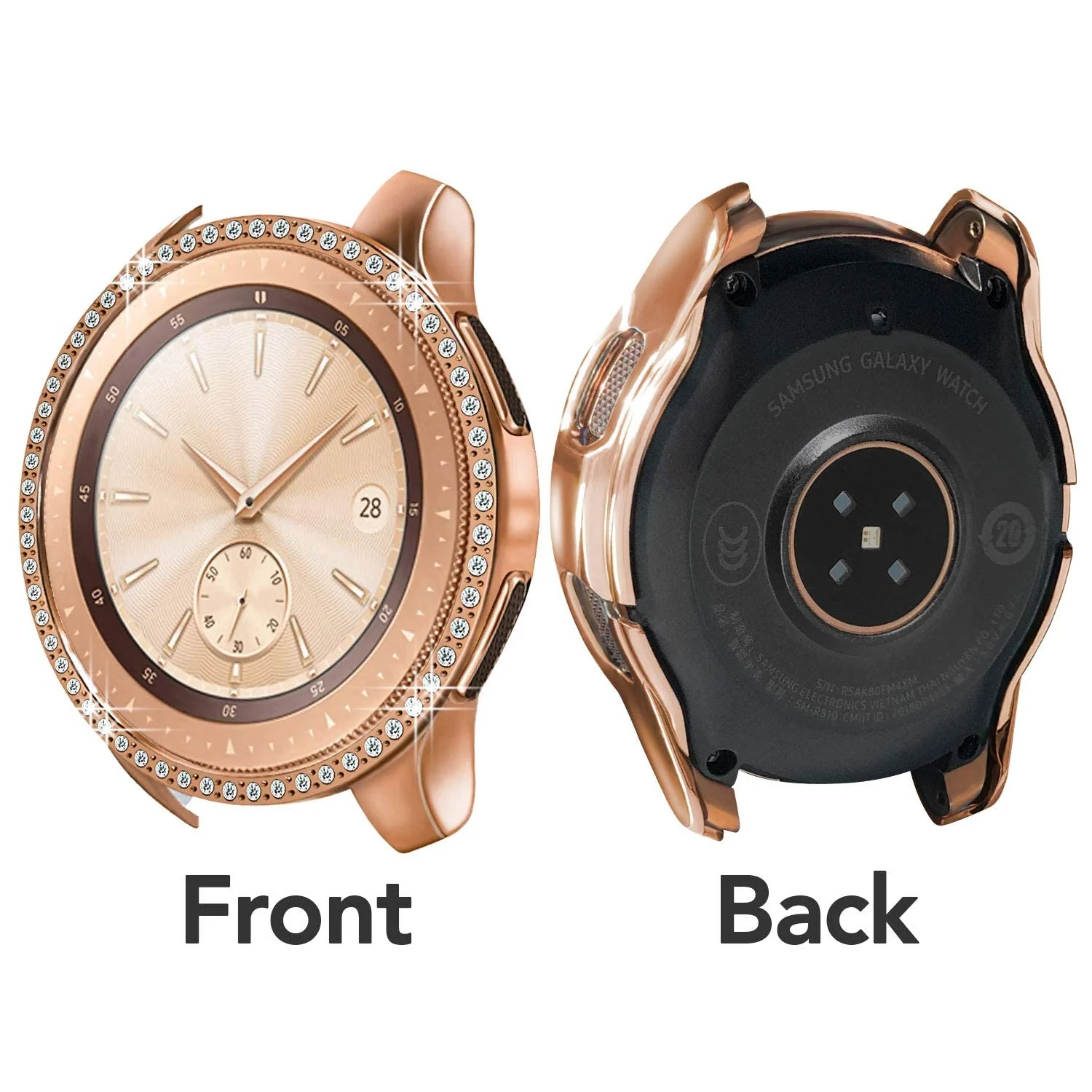 DL3 Mobilak Glitter Rhinestone Protective Case for Samsung Galaxy Watch 46mm / Samsung Watch Gear S3 Front - Pink