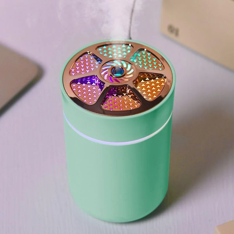 MOBIGON 220 ml USB Humidifier with Night Light, Light Green