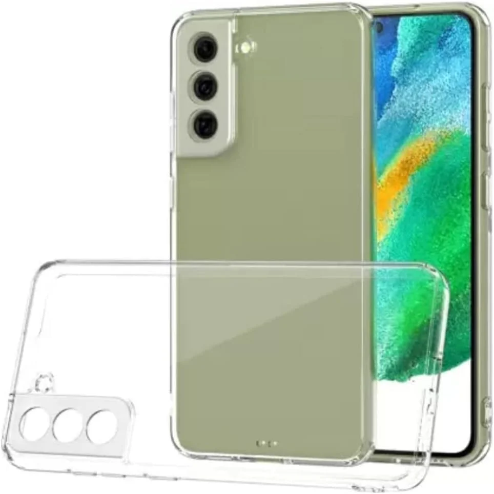 DL3 Mobilak Case Compatible with Samsung Galaxy S21 FE 5G Case Crystal Soft TPU Gel Case Flexible Silicone Anti-Scratch Camera Protection TPU Cover - Clear