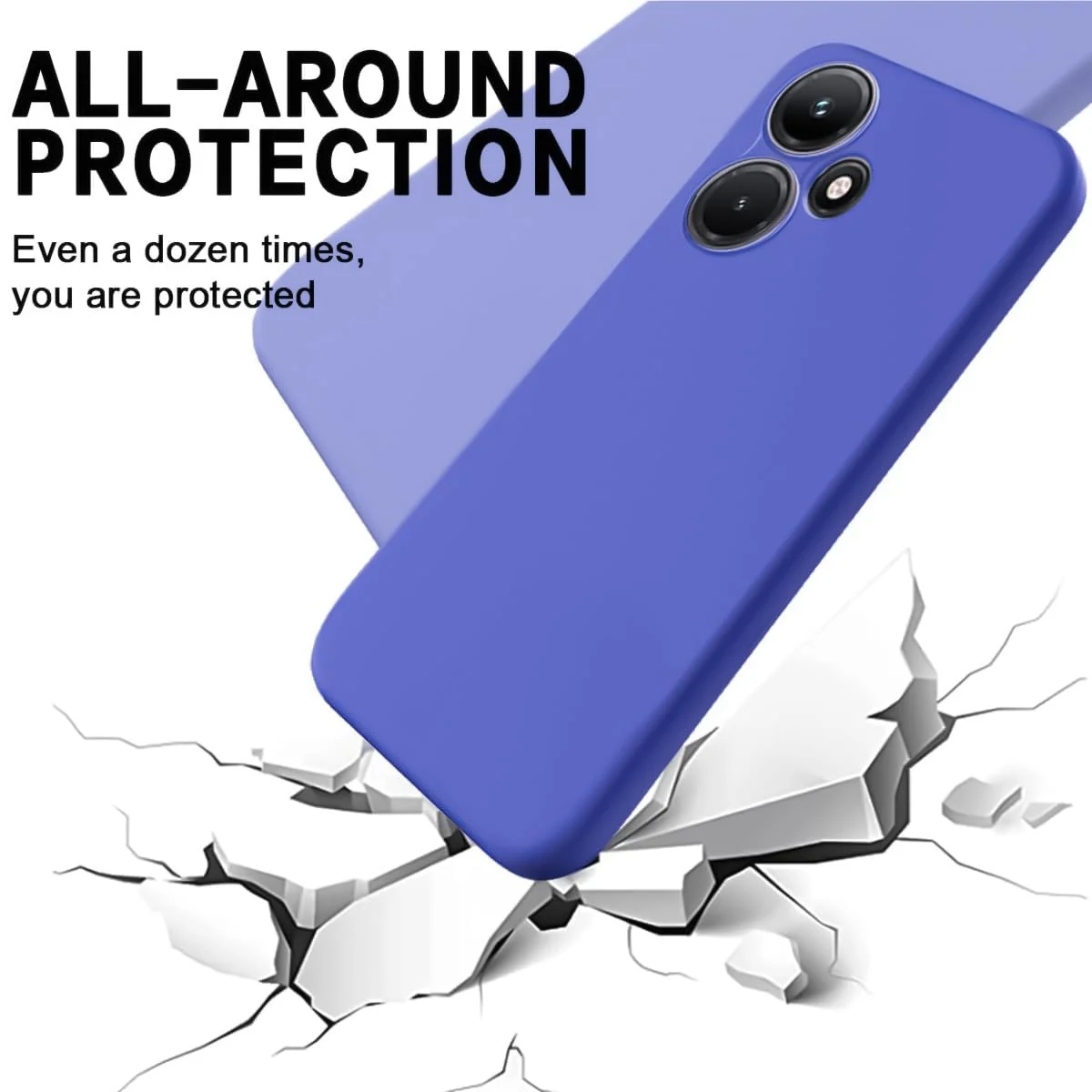 DL3 Mobilak Liquid Silicone Protective Case with Soft Microfiber Lining with Full Camera Protection for Infinix Hot 30i - Light Blue