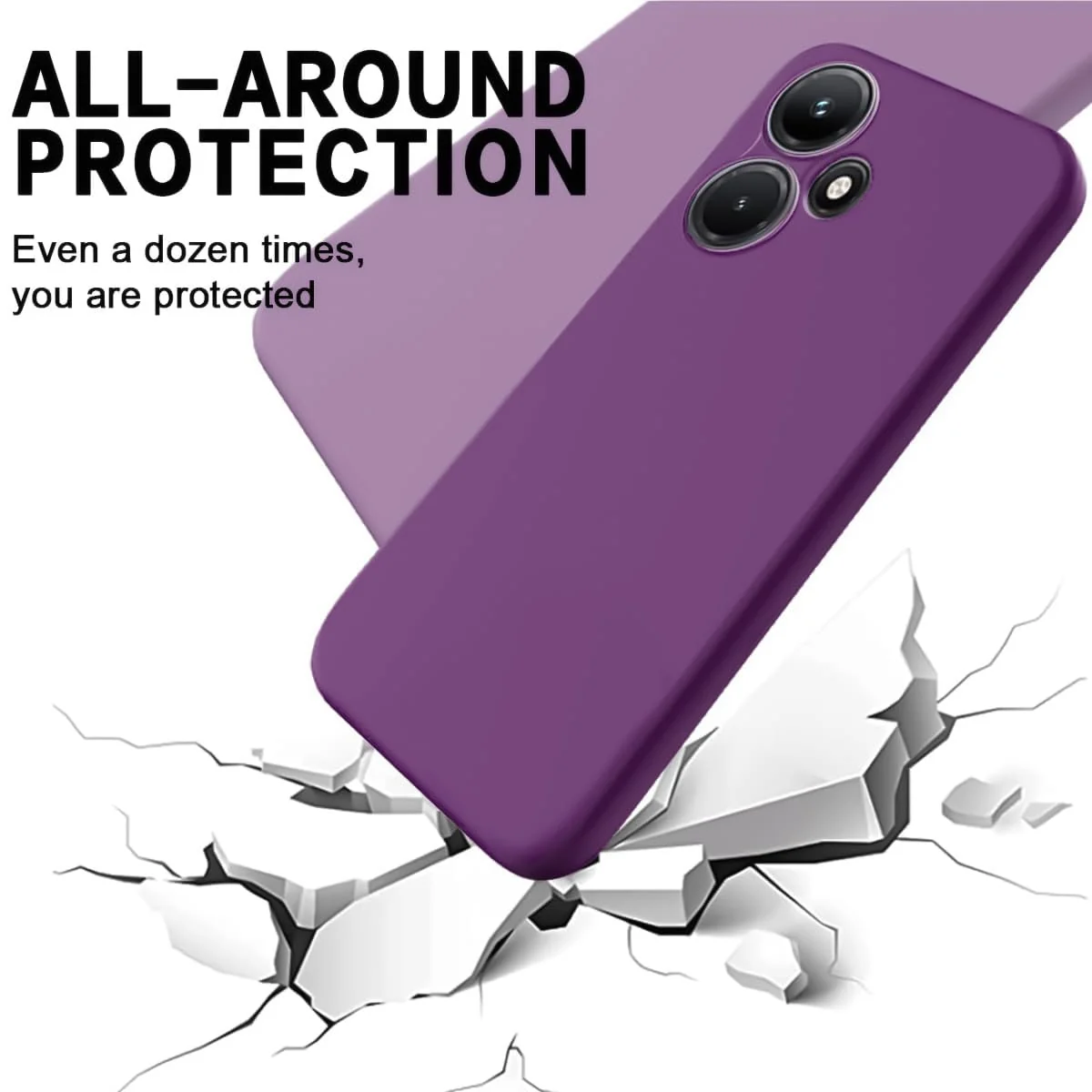 DL3 Mobilak Liquid Silicone Protective Case with Soft Microfiber Lining with Full Camera Protection for Infinix Hot 30i - Violet