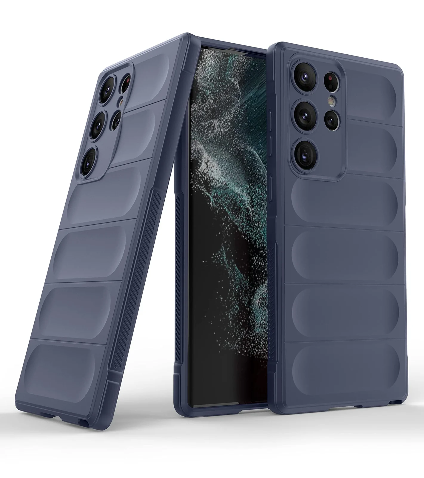 DL3 Mobilak Silicone Case for Samsung Galaxy S23 Ultra Heavy Duty Protective [Slim Fit] Shockproof Soft Flexible Protective Design Shock-Absorption TPU Cover With Camera Protection - Blue