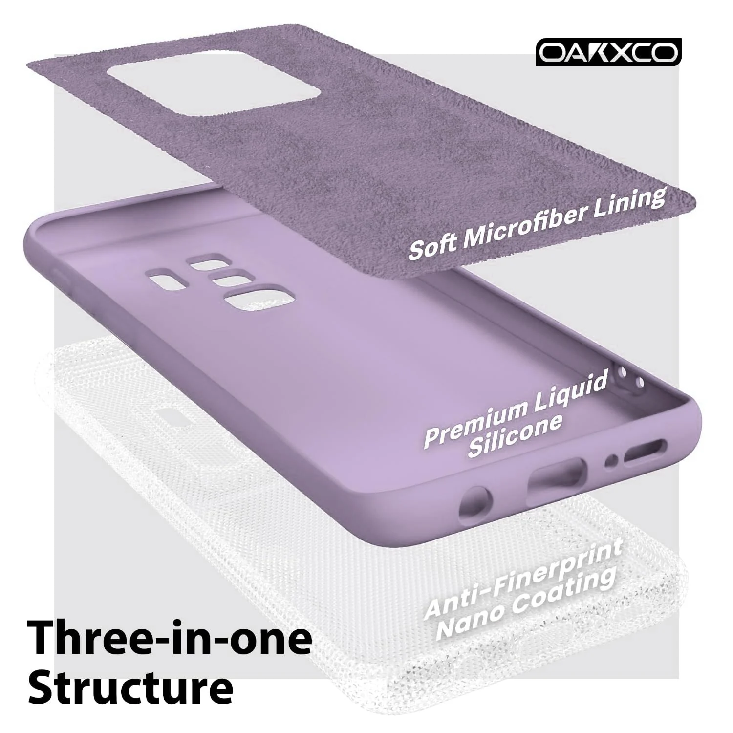 DL3 Mobilak Liquid Silicone Protective Case with Soft Microfiber Lining with Full Camera Protection for Samsung Galaxy S9 Plus - Lavender