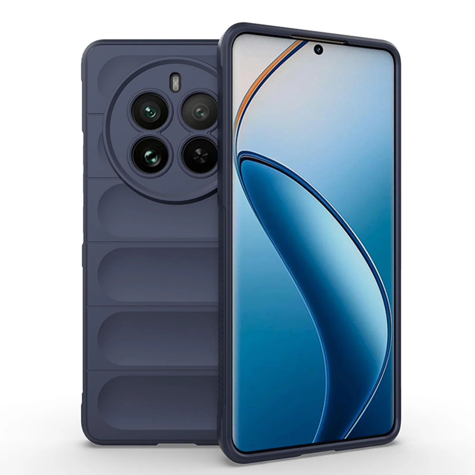 DL3 Mobilak Silicone Case for realme 12 Pro/realme 12 Pro Plus Heavy Duty Protective [Slim Fit] Shockproof Soft Flexible Protective Design Shock- TPU Cover With Camera Protection - Blue