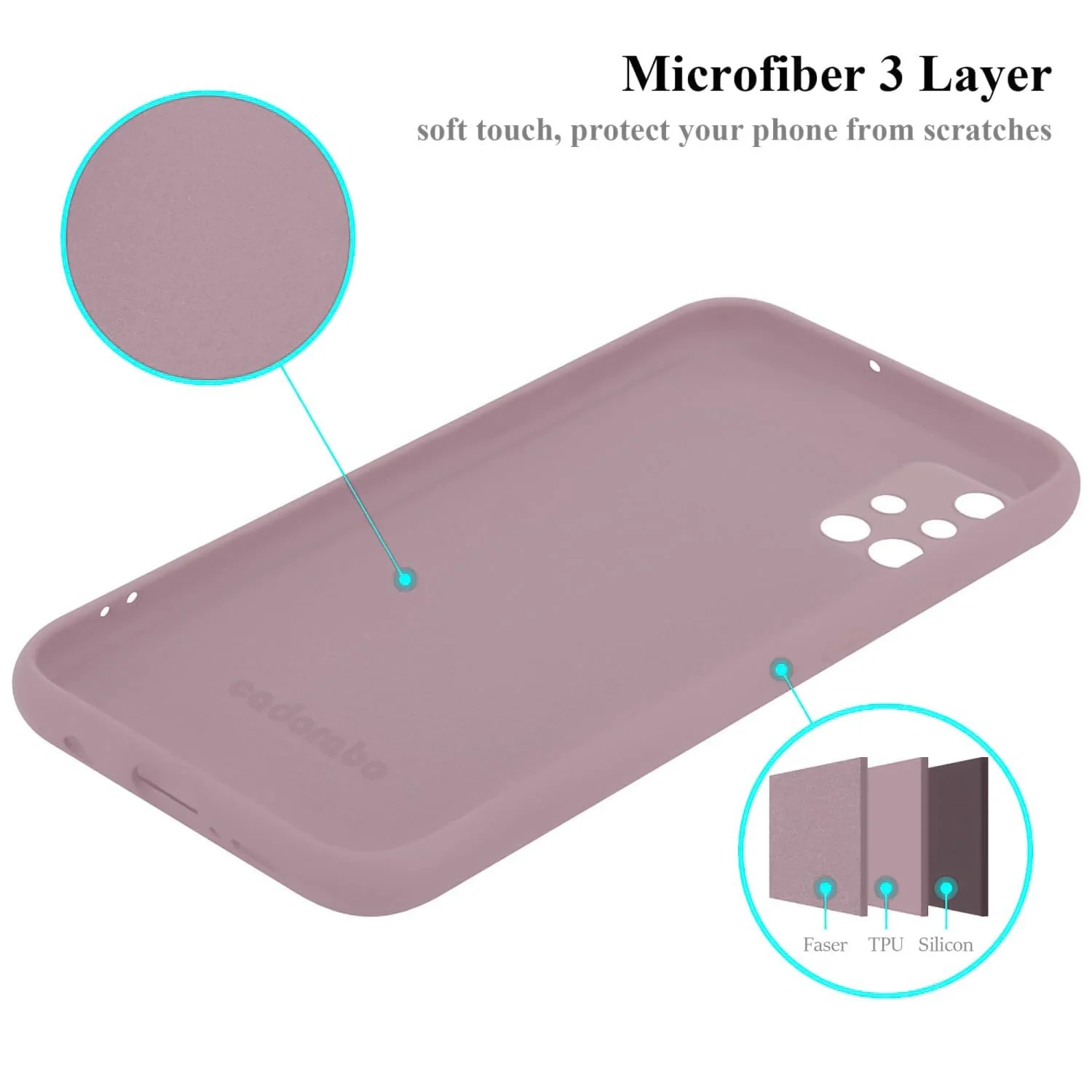 DL3 Mobilak Soft Silicone Protective Case for Samsung Galaxy A71 with Microfiber Lining and Shockproof Design - Cashmere