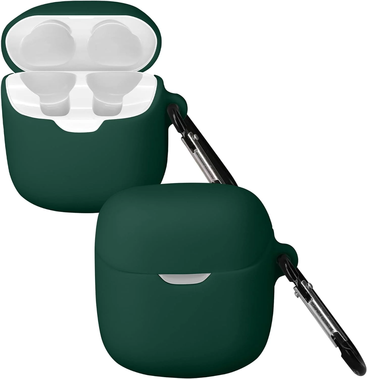 DL3 Mobilak Silicone Case Compatible with JBL Tune 220TWS/225TWS Earbuds, Soft Silicone Protective Case Cover, Shockproof Sleeve with Carabiner - Green