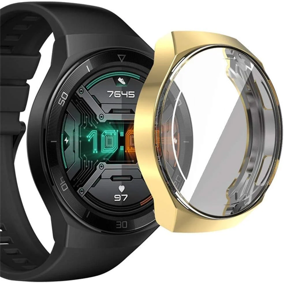 DL3 Mobilak Case Compatible with Huawei Watch GT2E Case All-Around Screen Protector Watch Soft TPU Shockproof Cover Slim Guard Thin Bumper Shell Protector - Rose Gold
