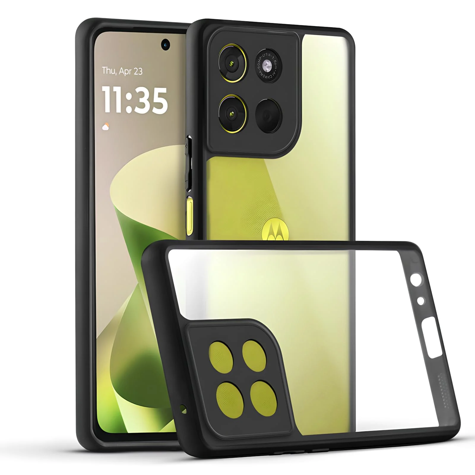 DL3 Mobilak Clear PC and TPU Protective Case for Motorola Moto G86 5G, Motorola Moto G86 Power 5G with Camera Protection and Military-Grade Protection - Black