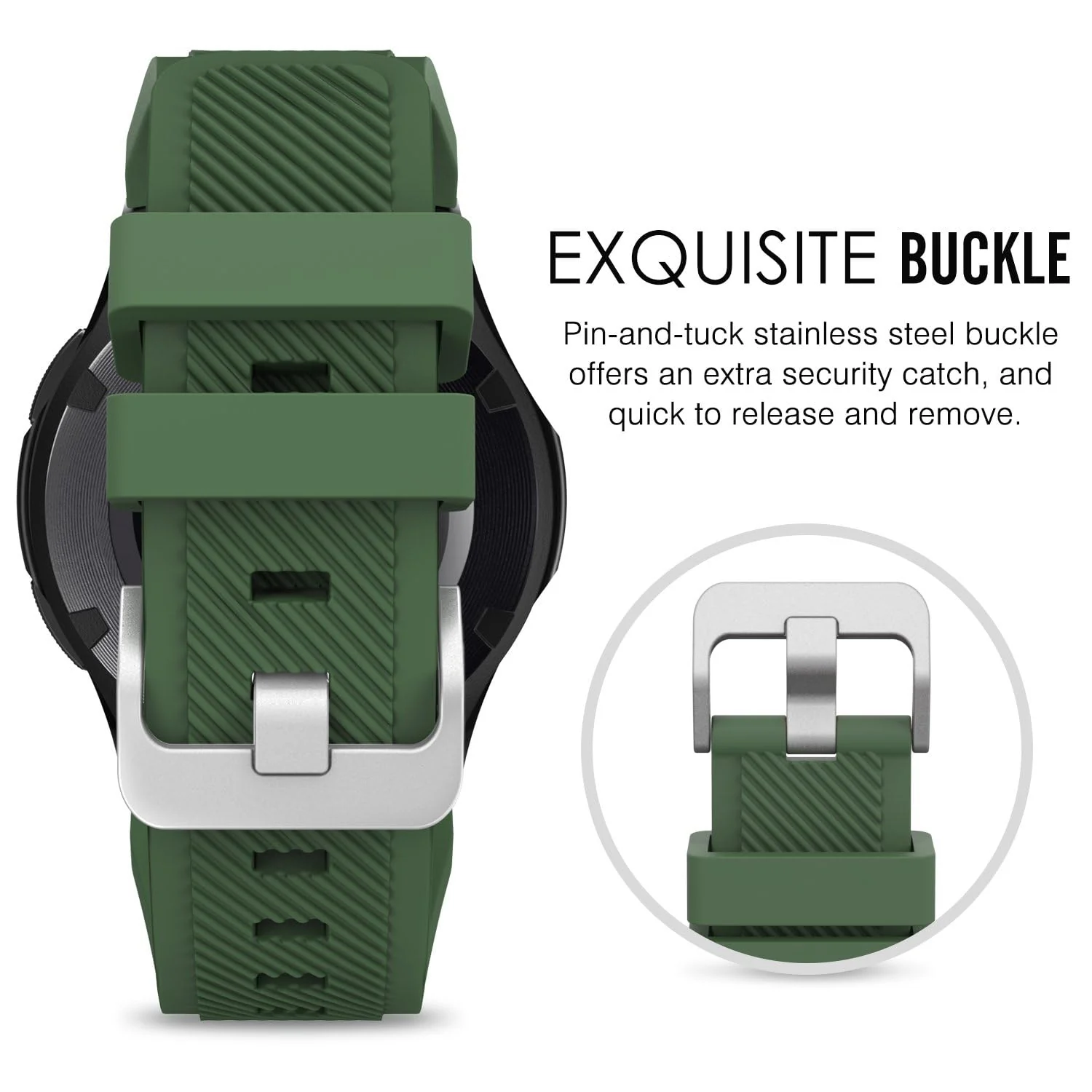 DL3 Mobilak Silicone Sport Band 22MM Xiaomi Redmi Watch 5 Active/5 Lite/Samsung Galaxy Watch 46mm/Watch 3 45mm/Gear S3/Huawei watch (GT6 GT5 GT4 GT3 GT2 GT 46MM)/GT2E/GT5 Pro/GT 6 Pro/Amazfit GTR 3/4 - Army Green
