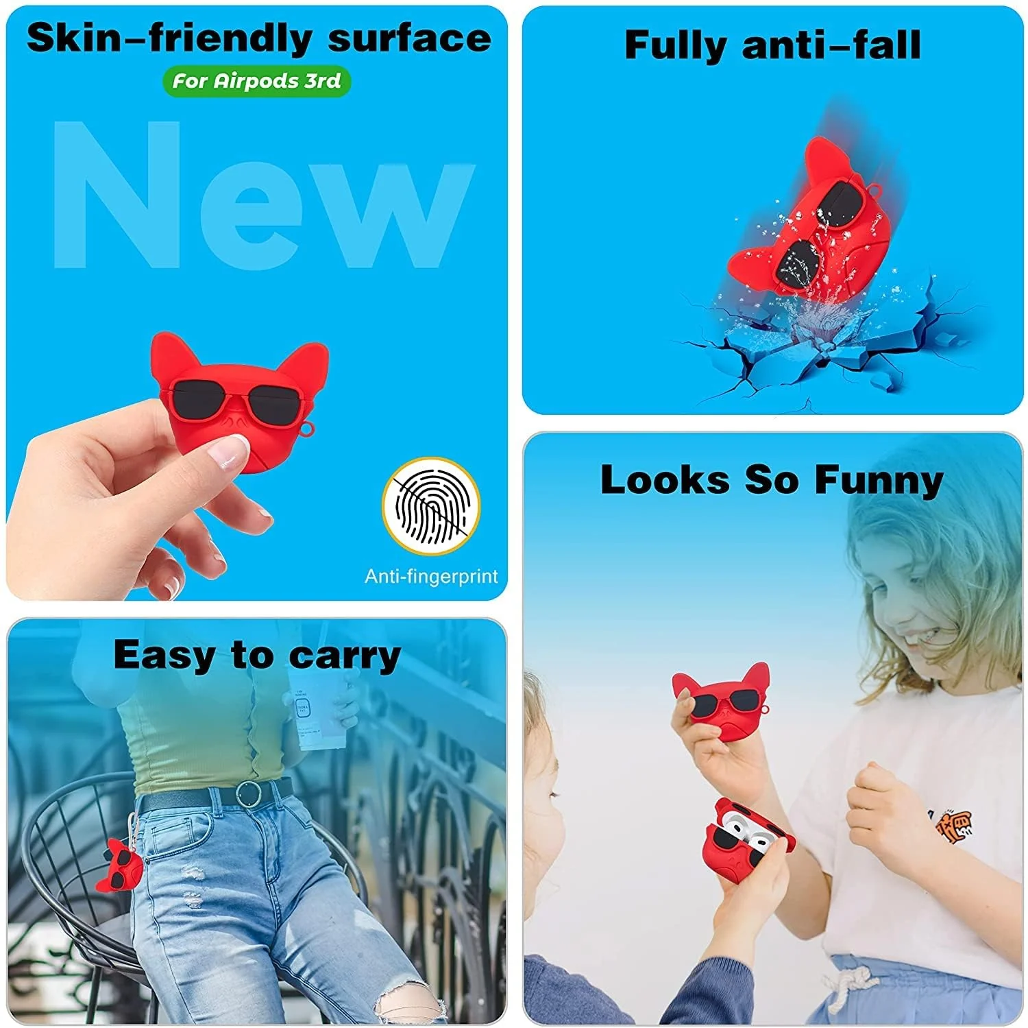 DL3 Mobilak Compatible with AirPods Pro 2/1 Gen Case Soft Silicone Shockproof Cover for Apple iPod Pro 2nd/1st Generation, New 3D Cute Cartoon Creative Fun Case with Keychain Design - Style 13