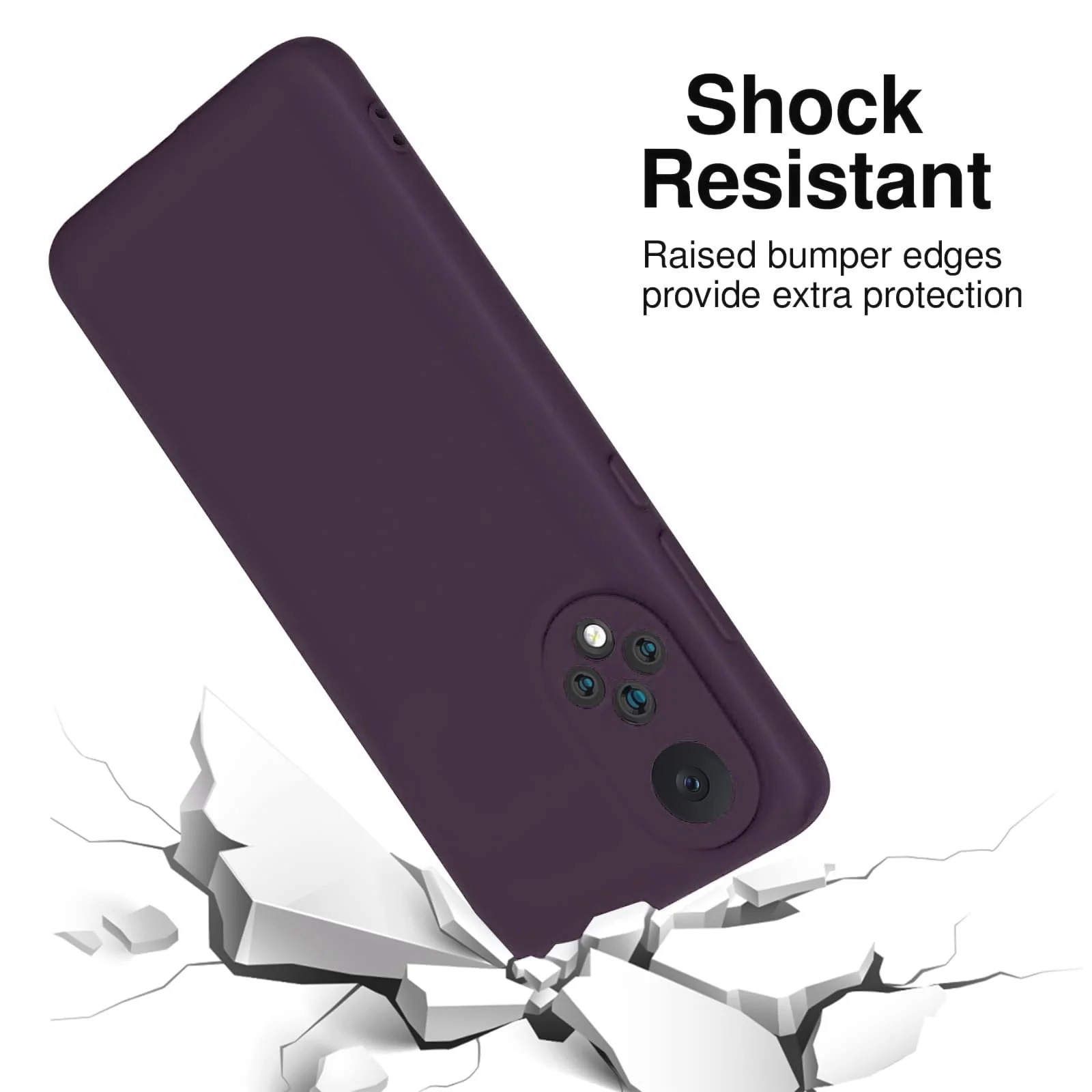 DL3 Mobilak Honor 50 / Huawei Nova 9 Case, Soft Flexible Silicone Gel Rubber Bumper Cover, Slim Fit Full Body Shockproof Protective Phone Case (Win Red) - Wine Red
