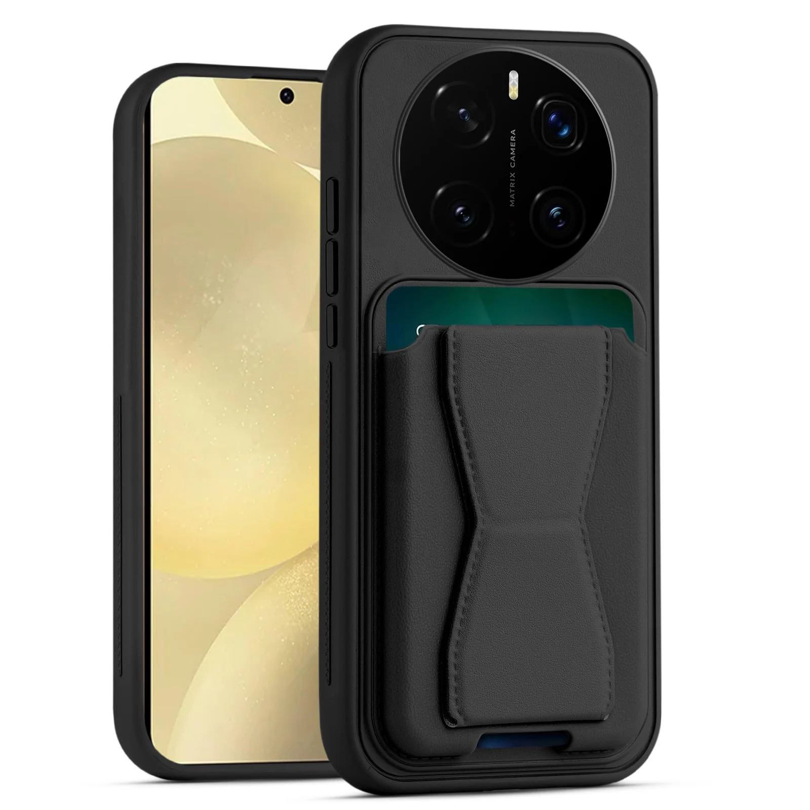 DL3 Mobilak Leather Wallet Case with Card Slot for Honor Magic7 Pro with Camera Protection and Shockproof Design - Black