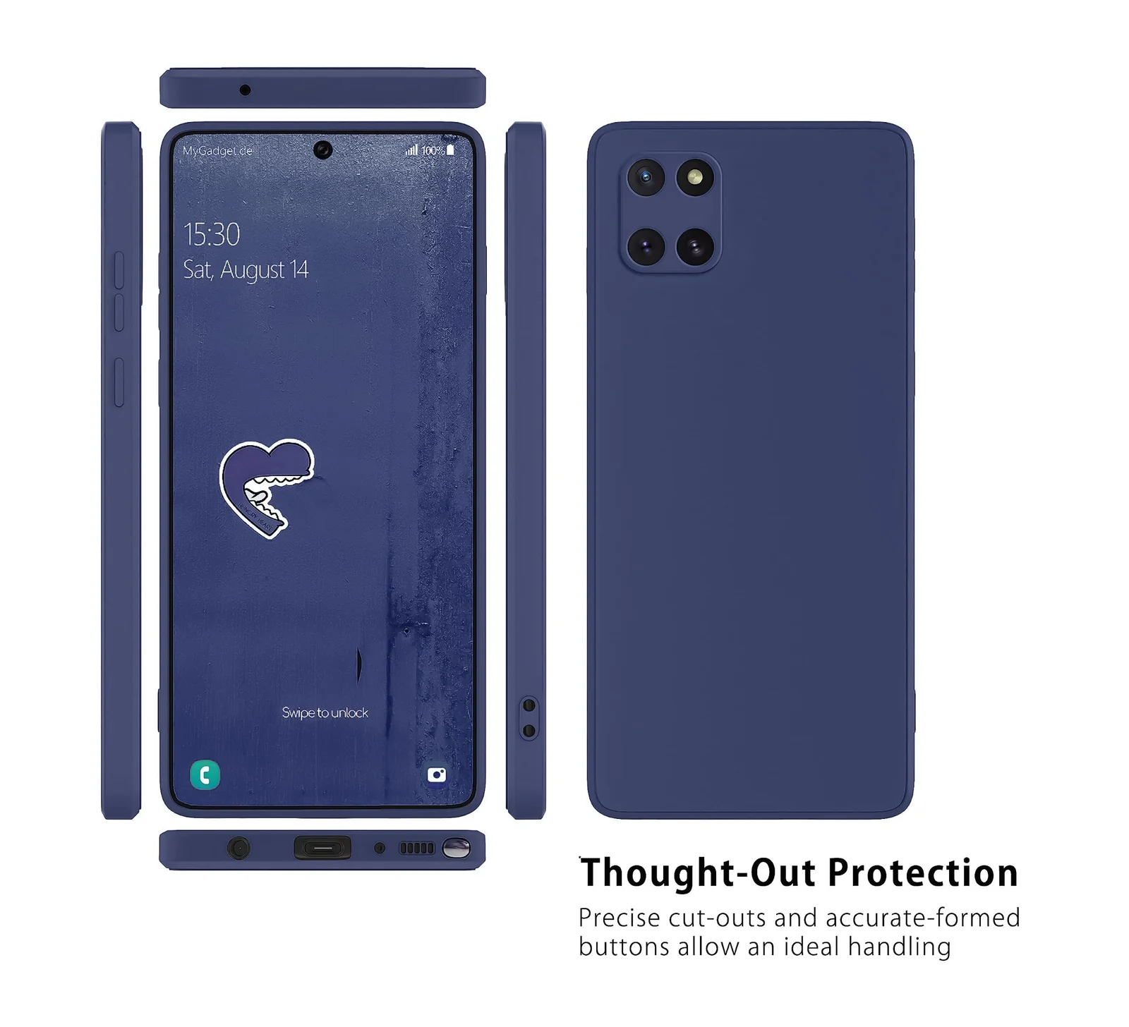 DL3 Mobilak Liquid Silicone Protective Case for Samsung Galaxy Note 10 Lite with Microfiber Lining and Shockproof Design - Blue 1