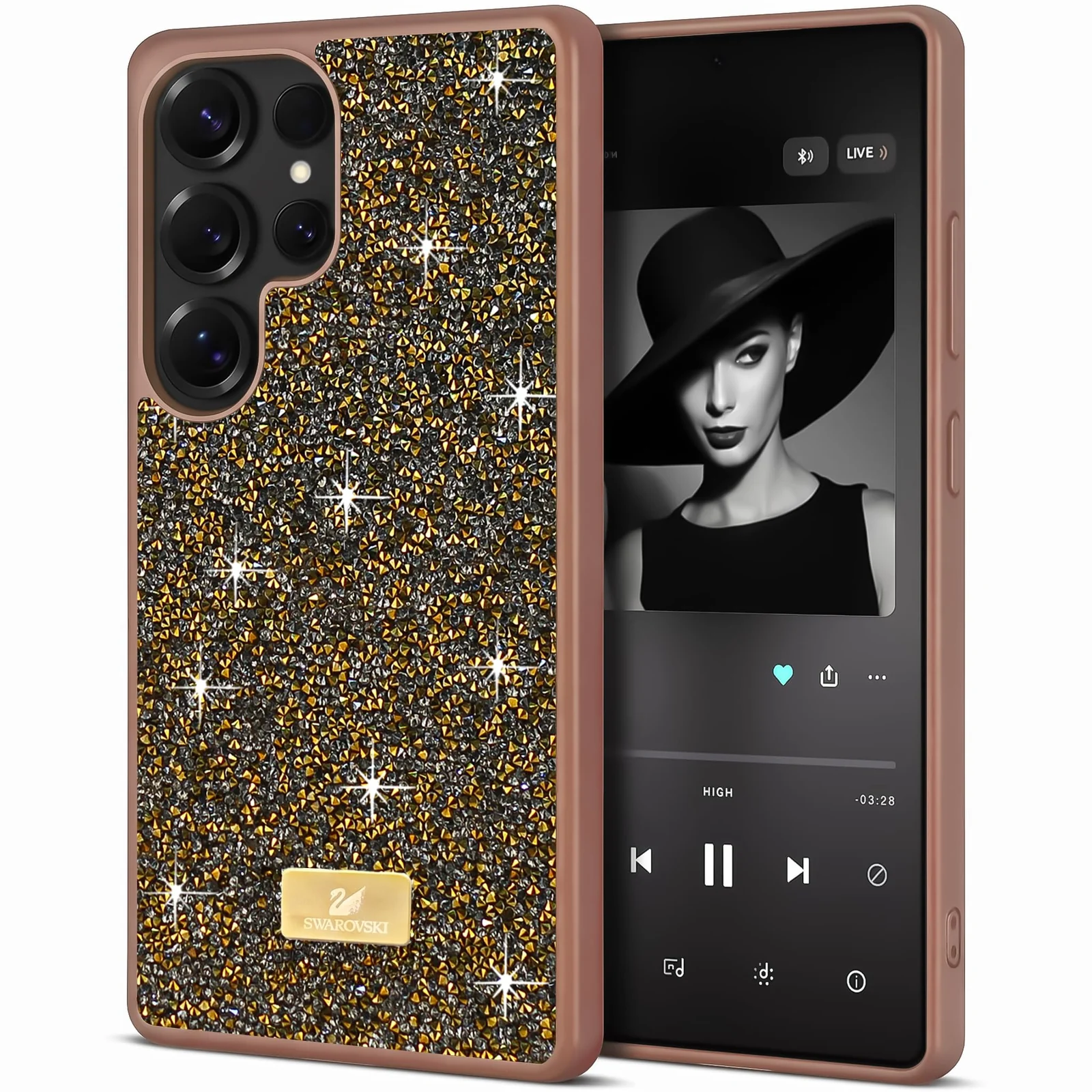 Case For Samsung Galaxy S26 Ultra Case Glitter, Sparkle Diamond Crystal Bling Case with Bling, Ultra Thin Lightweight Full Body Shockproof Anti-Scratch Protective Cover - Black