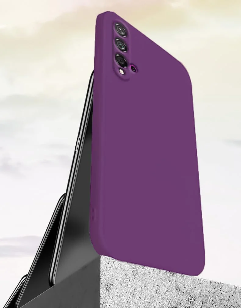 DL3 Mobilak Liquid Silicone Protective Case for Huawei nova 5T with Microfiber Lining and Shockproof Design - Violet