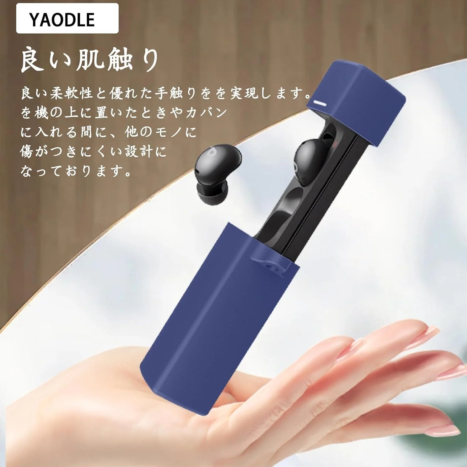 DL3 Mobilak Compatible with Anker Soundcore Anker A30i Case Cover, Soft Silicone Shockproof Protective Case Wireless Earbuds with Carabiner, Front LED Visible - Blue