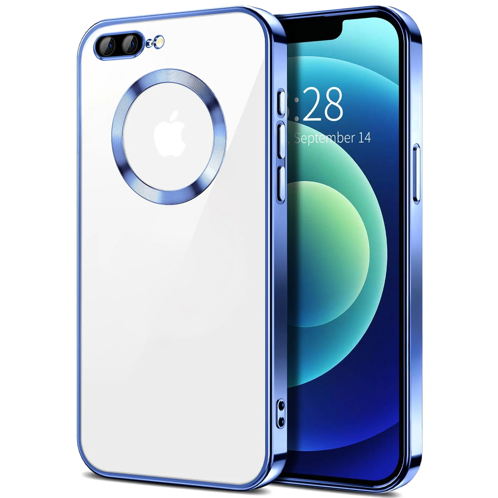 DL3 Mobilak Plated-Edge TPU Protective Case with Camera Protection for iPhone 7 Plus / iPhone 8 Plus - Steel Blue