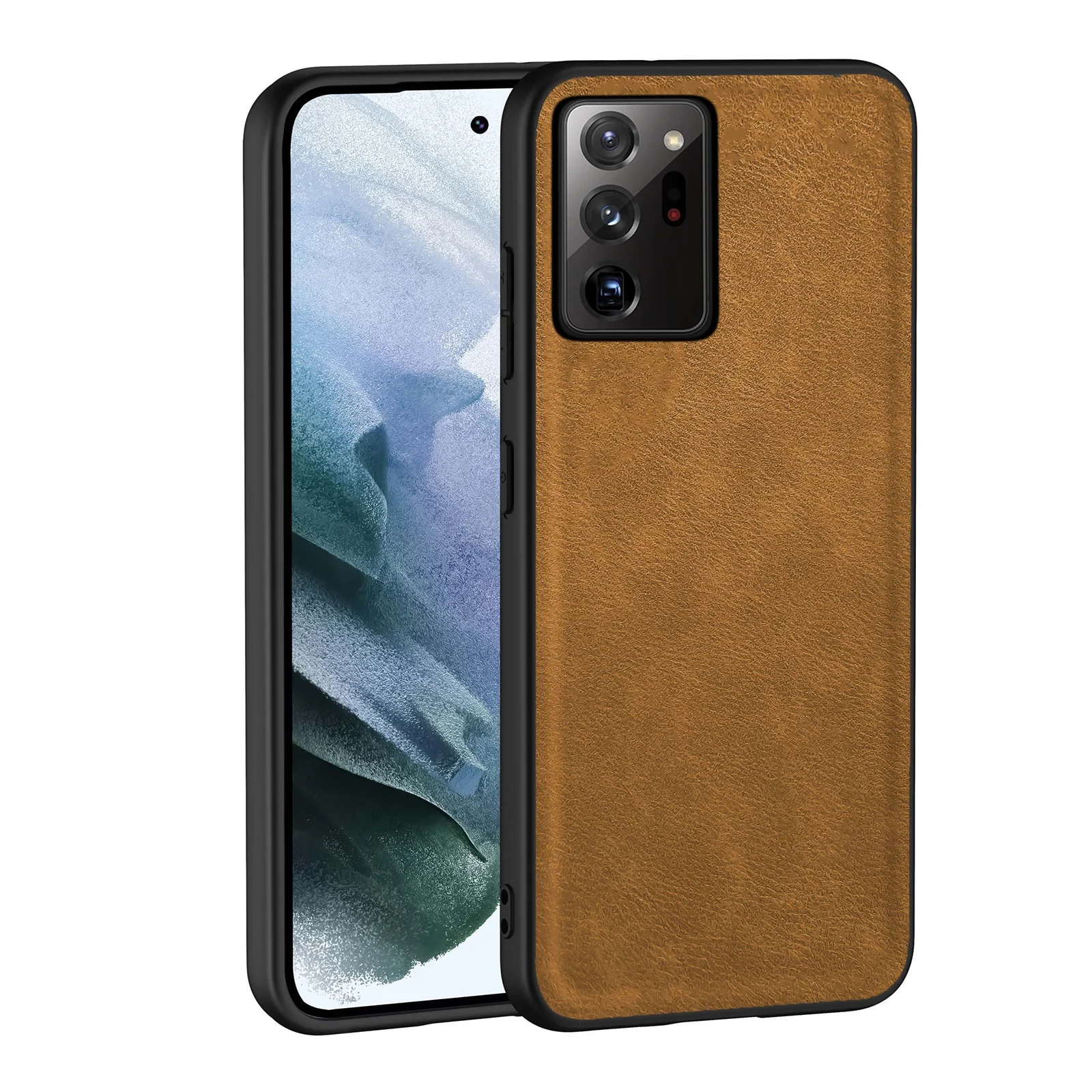 Dl3 Mobilak Case for Samsung Galaxy Note 20 Ultra Leather Case,Anti-Drop, Anti-Shock, Non-Slip Texture,Simple Cell Phong Cover (Brown)
