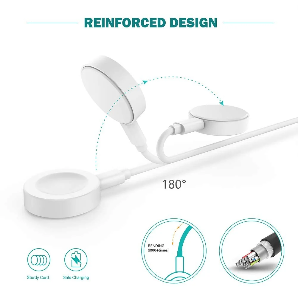 DL3 Mobilak Magnetic Charger Compatible with Huawei Watch GT5/GT4/GT3/GT3 Pro/GT3 SE/GT2 Pro/Watch 4/4 Pro/3/3 Pro/Ultimate/GT Runner, Portable Charger Dock with a Separate 100 cm Charging Cable Cord - White