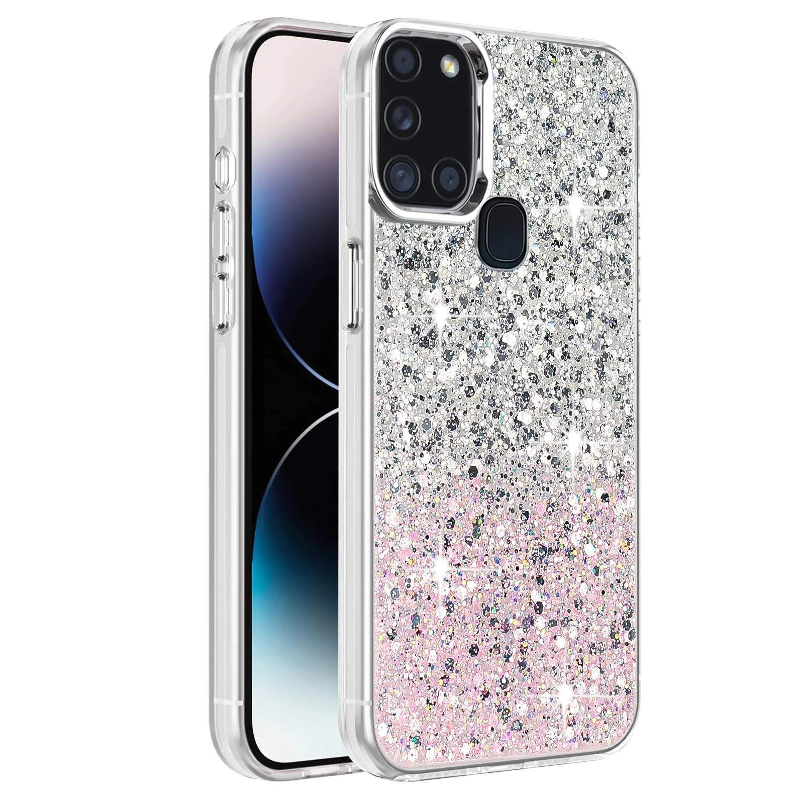 Samsung Galaxy A21s — DL3 Mobilak Glitter Protective Case for Samsung Galaxy A21s, Supports wireless charging, Camera protection, Shock-absorbing protection
