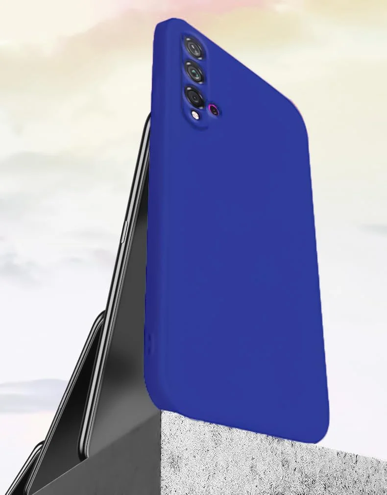DL3 Mobilak Liquid Silicone Protective Case for Huawei nova 5T with Microfiber Lining and Shockproof Design - Pepsi