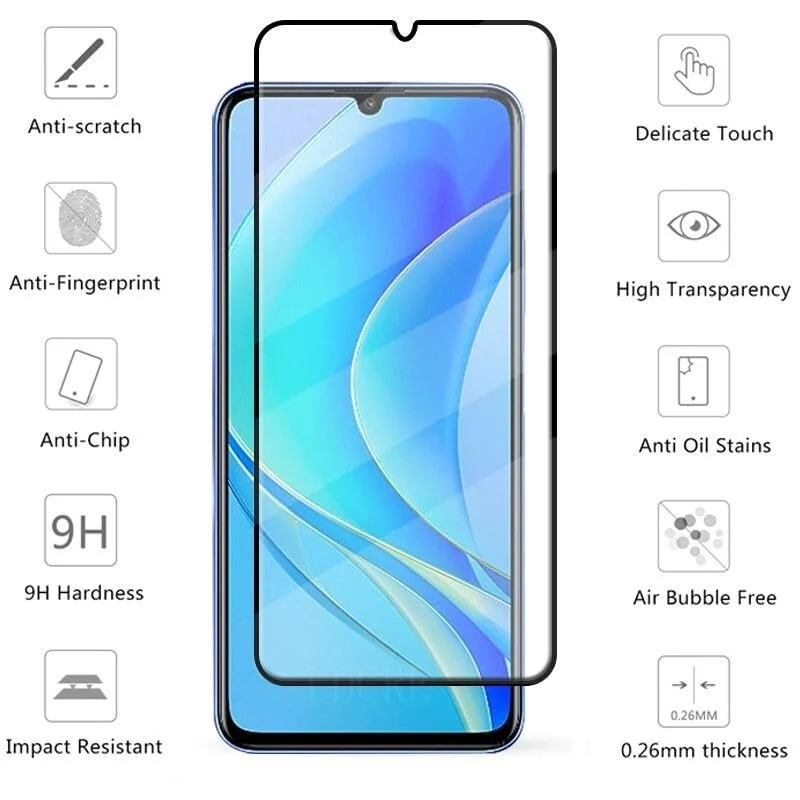 DL3 Mobilak 5D Full Glass Screen Protector For Huawei Nova Y61 5D Black Frame - Clear