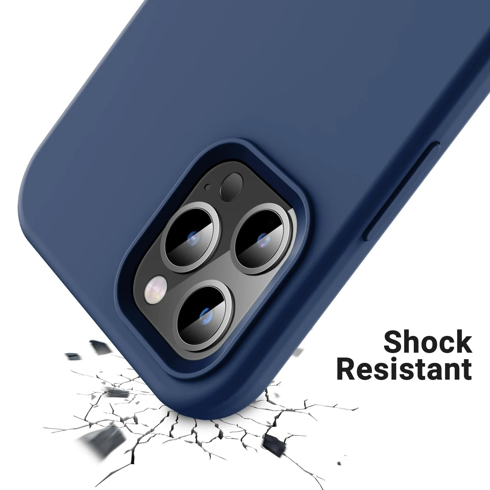 DL3 Mobilak Liquid Silicone Protective Case for iPhone 14 Pro (6.1 Inch) with Camera Protection and Microfiber Lining - Blue 2