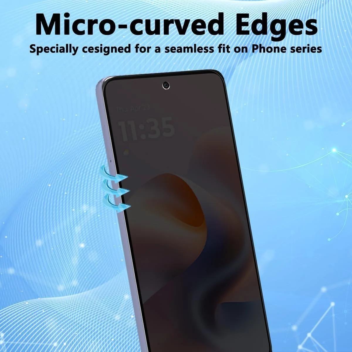 DL3 Mobilak Screen Protector for realme 15 Pro UV Glass Fingerprint Reader Support 3D Curved Anti-Spy Tempered Glass Screen Protector - Privacy