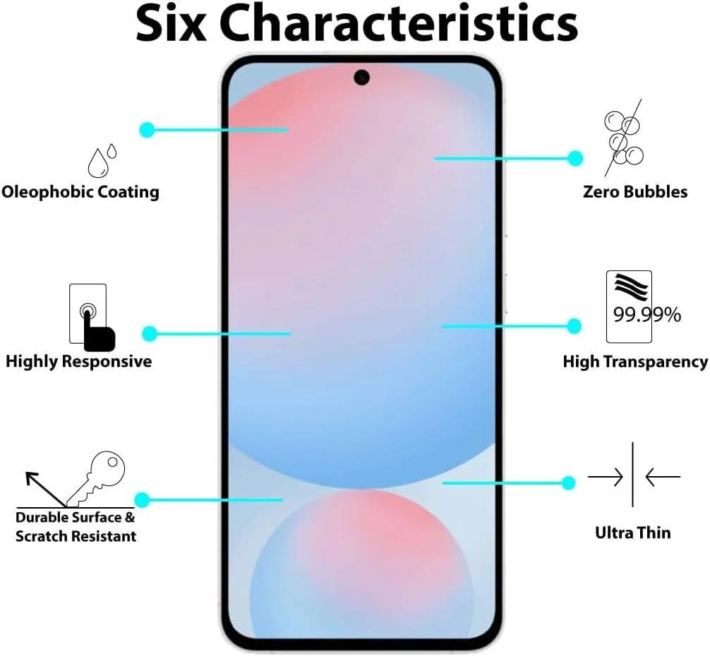 DL3 Mobilak Screen Protector for Samsung Galaxy S24 FE, Tempered Glass Screen Saver Premium HD Protective, Scratch Resistant, NO-Bubble, 9H Hardness, Full Coverage Film - Clear