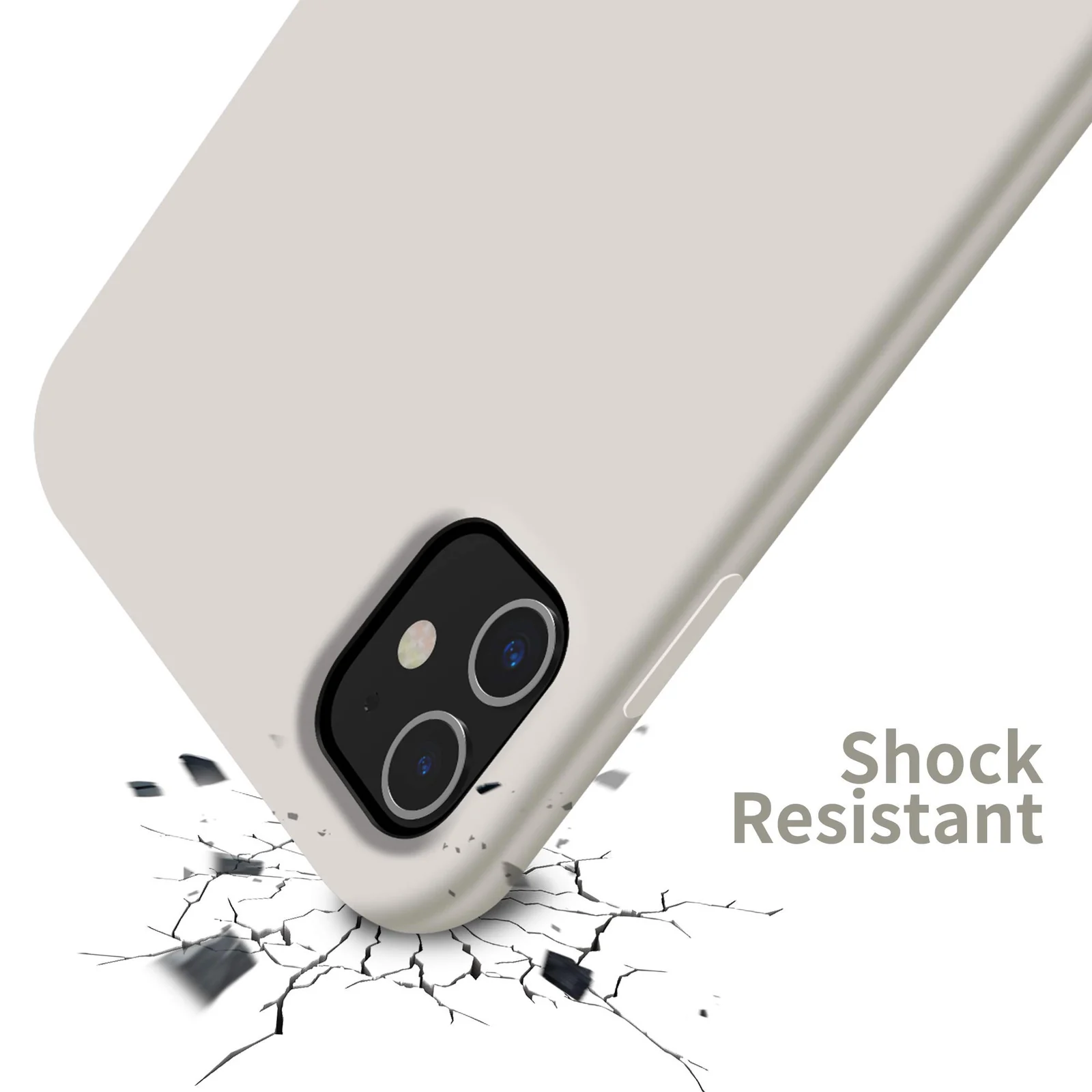DL3 Mobilak Liquid Silicone Protective Case for iPhone 11 (6.1 Inch) with Camera Protection and Microfiber Lining - Stone