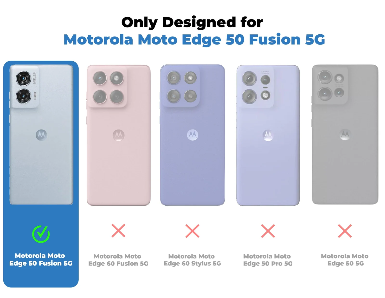 DL3 Mobilak Case Back Cover for Motorola Edge 50 Fusion, Sleek Frosted Translucent Back Only Compatible with Wireless Magnetic Accessories | Anti-Scratch Shockproof Phone Case - Clear